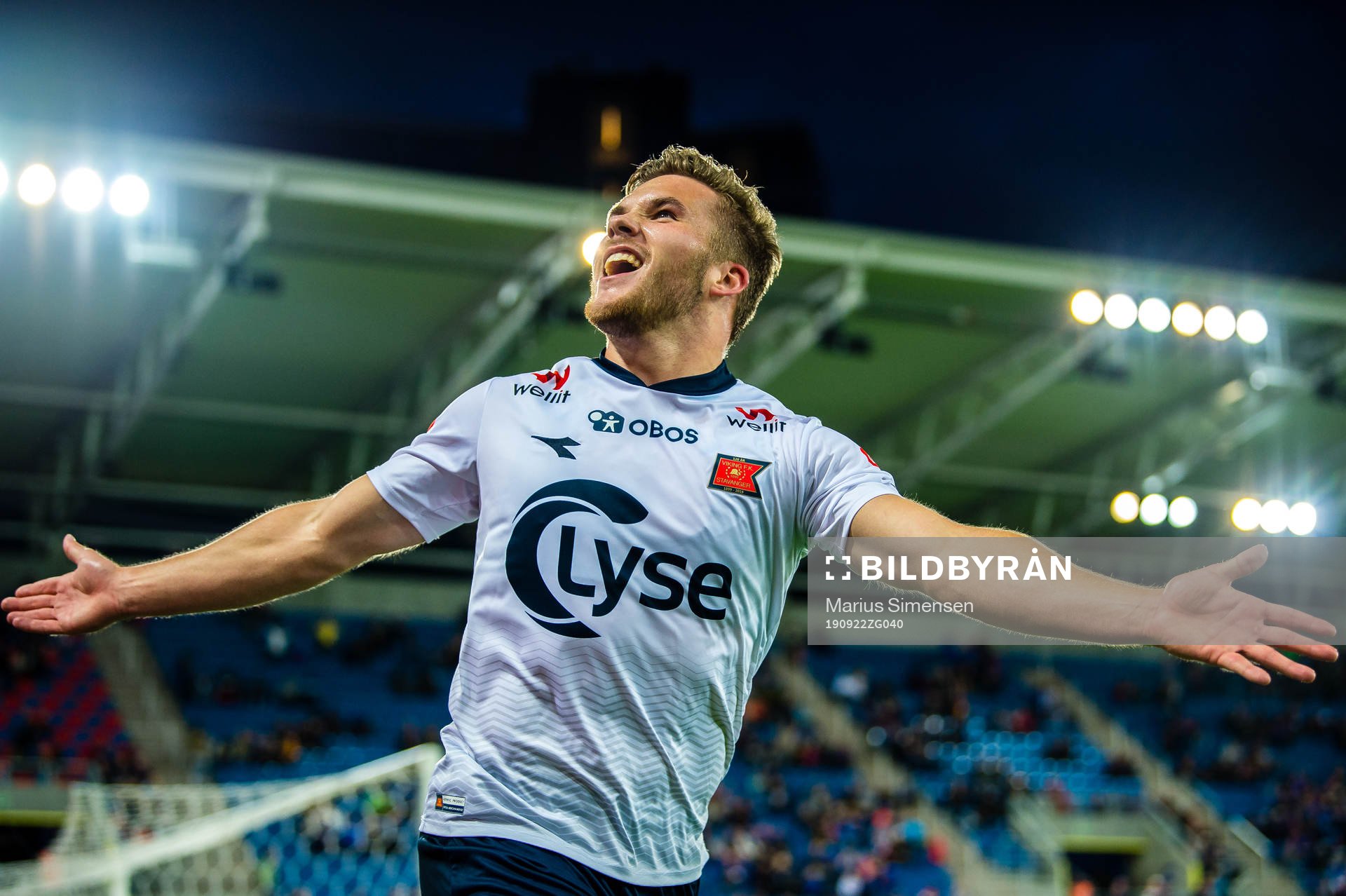 Benjamin Kallman of Viking celebrates