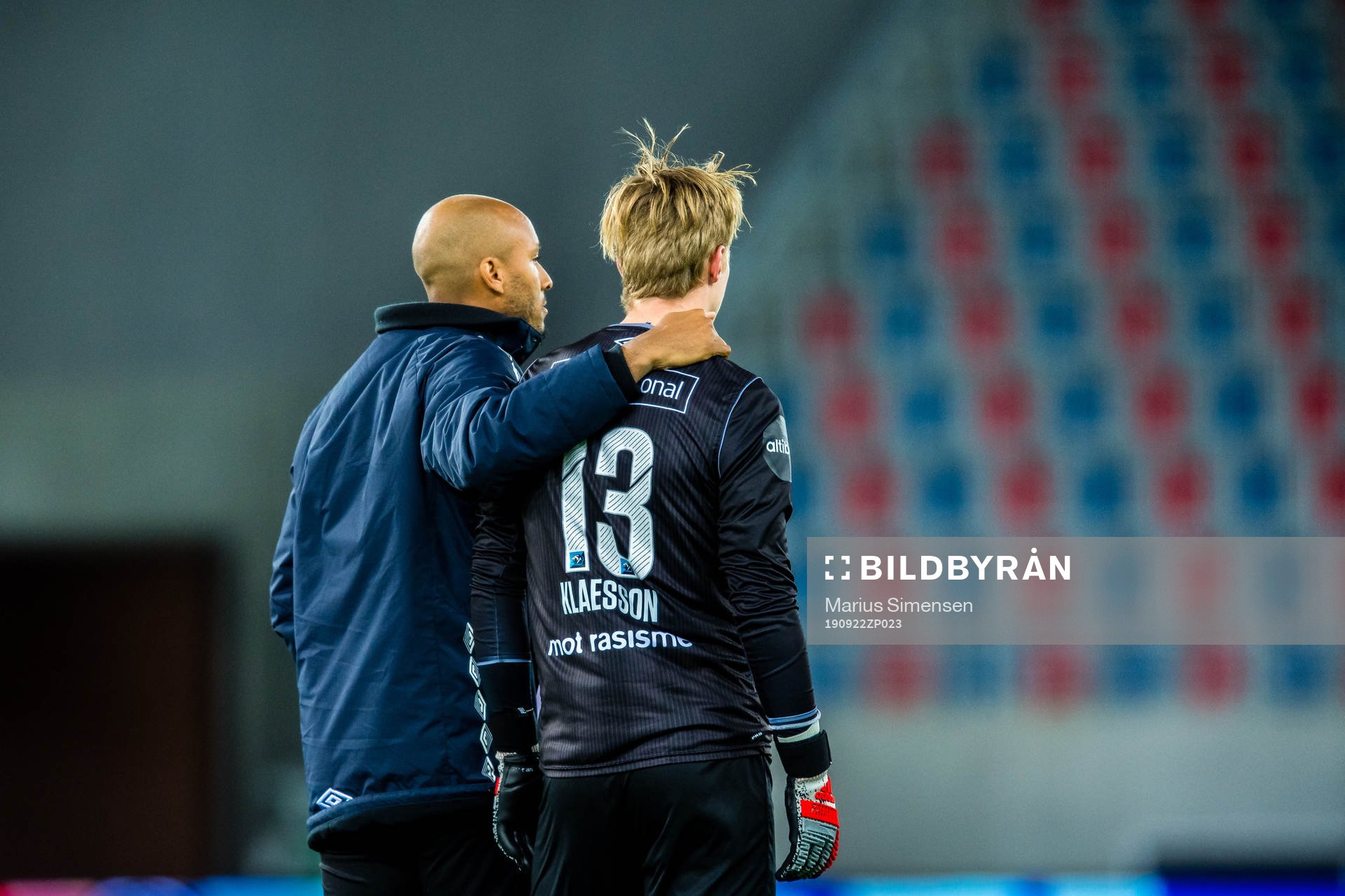 Adam Larsen Kwarasey of Vålerenga and Kristoffer-August