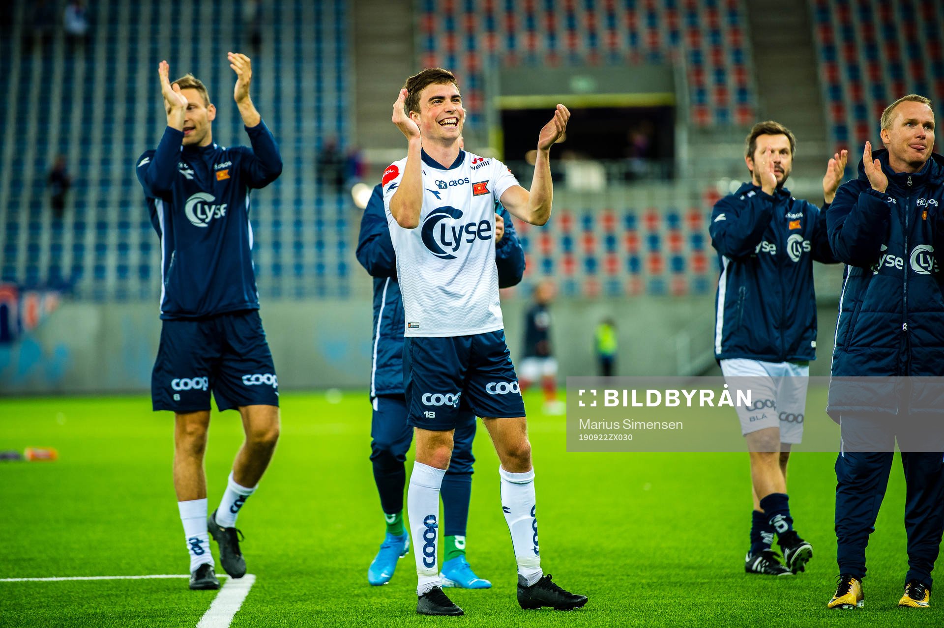 Sondre Flem Bjørshol of Viking celebrates
