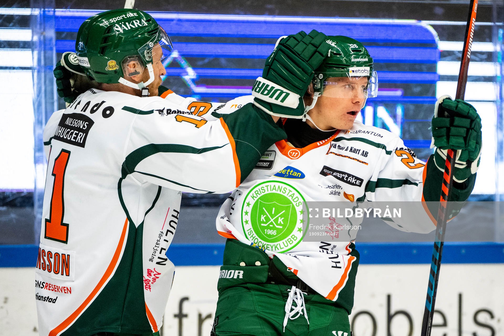 Kristianstads Anton Heikkinen (h) jublar