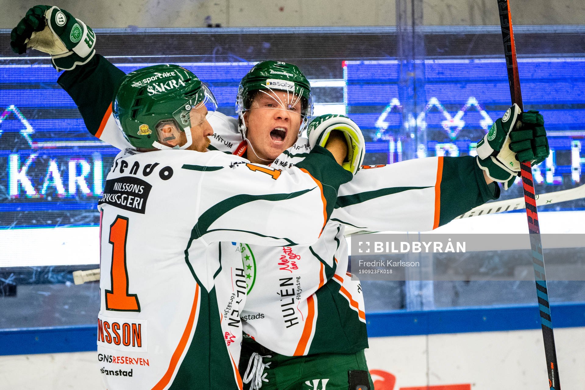 Kristianstads Anton Heikkinen (h) jublar