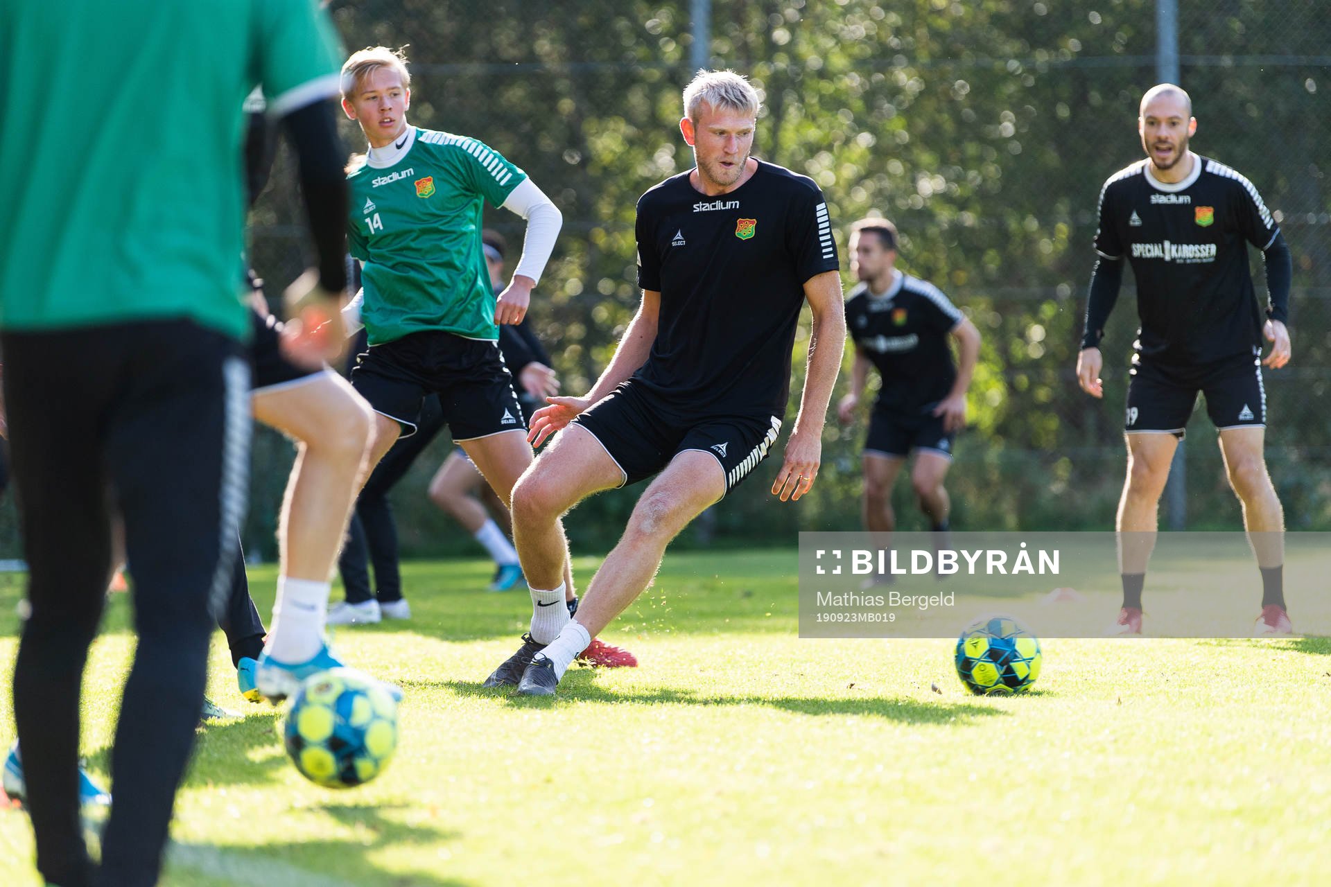 Carl Elfgren Nyström under en fotbollsträning med superettanlaget Gais den 23 september 2019 i Göteborg.