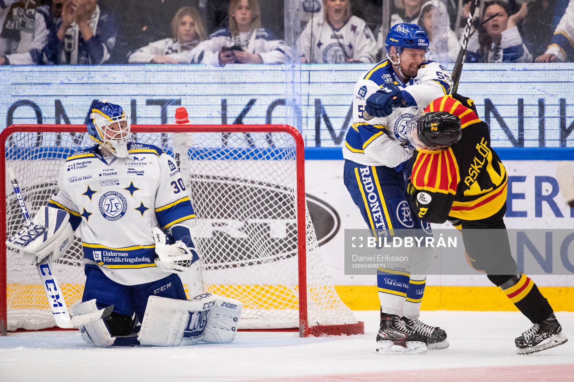 Leksands målvakt Janne Juvonen och Leksands Jonas Ahnelöv