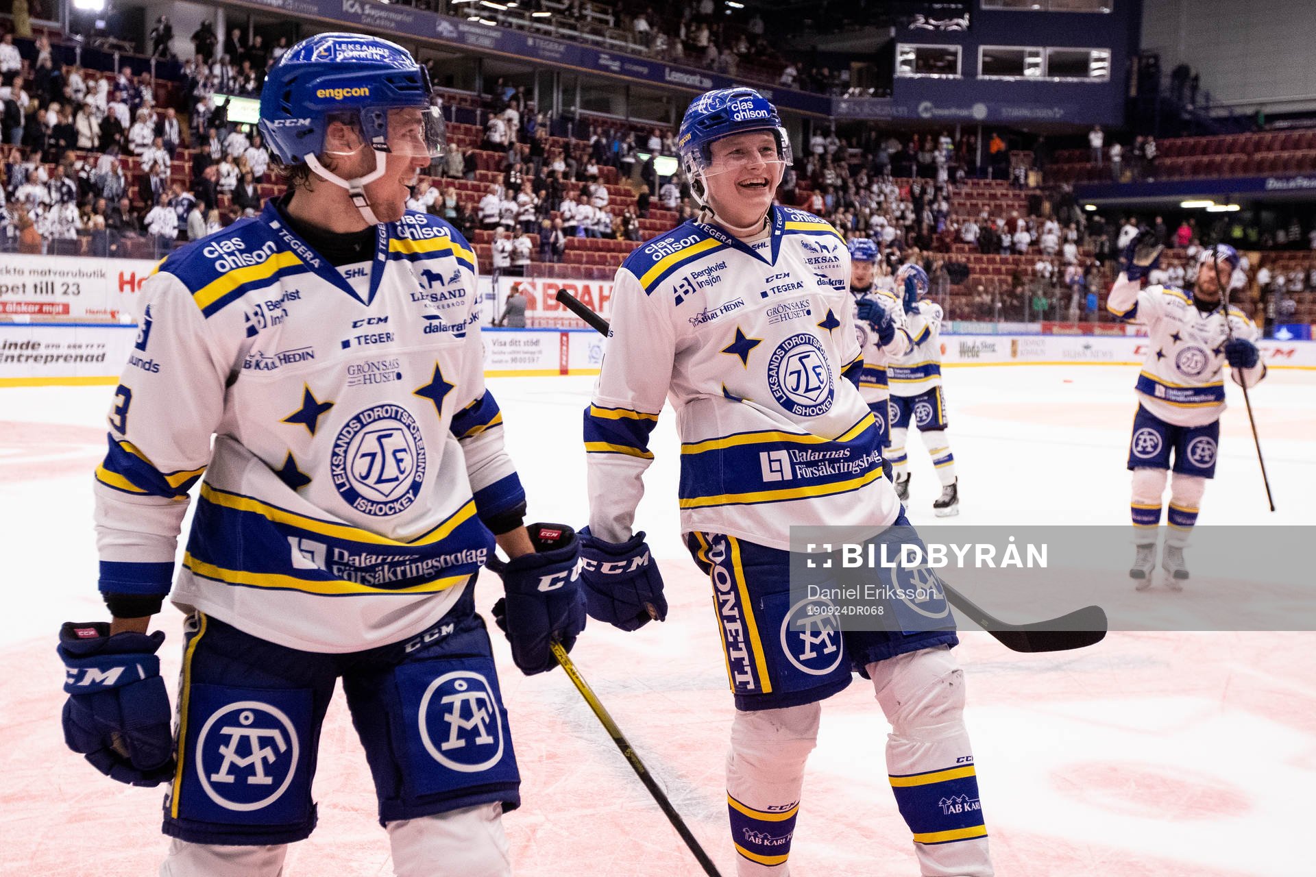 Leksands August Berg och Lucas Nordsäter jublar