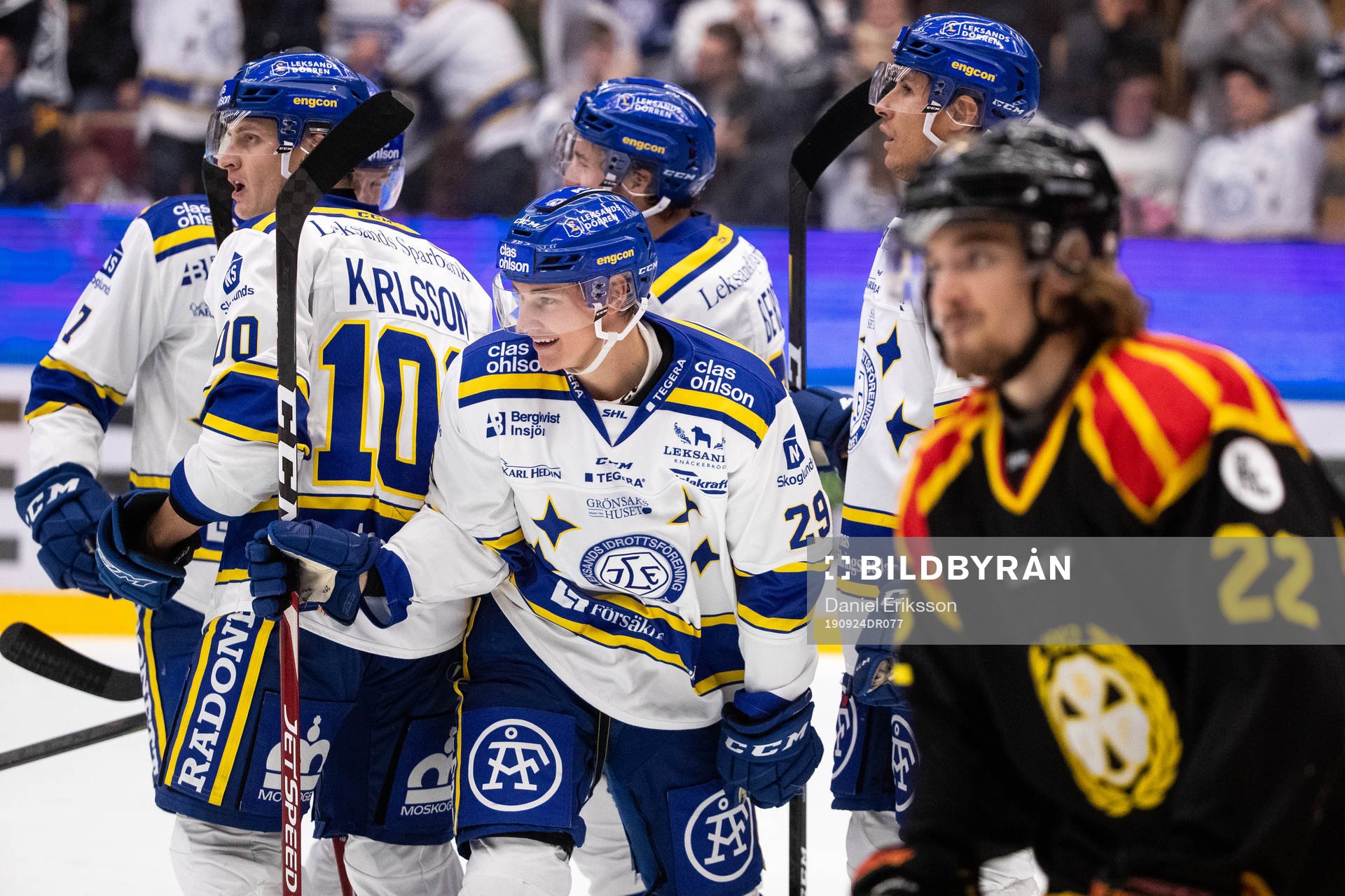 Leksands David Rundqvist och Martin Karlsson jublar
