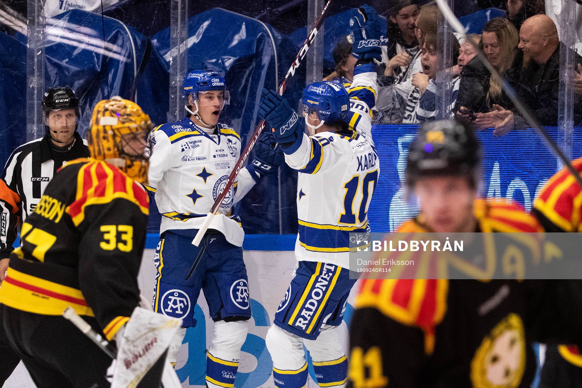 Leksands David Rundqvist och Martin Karlsson jublar