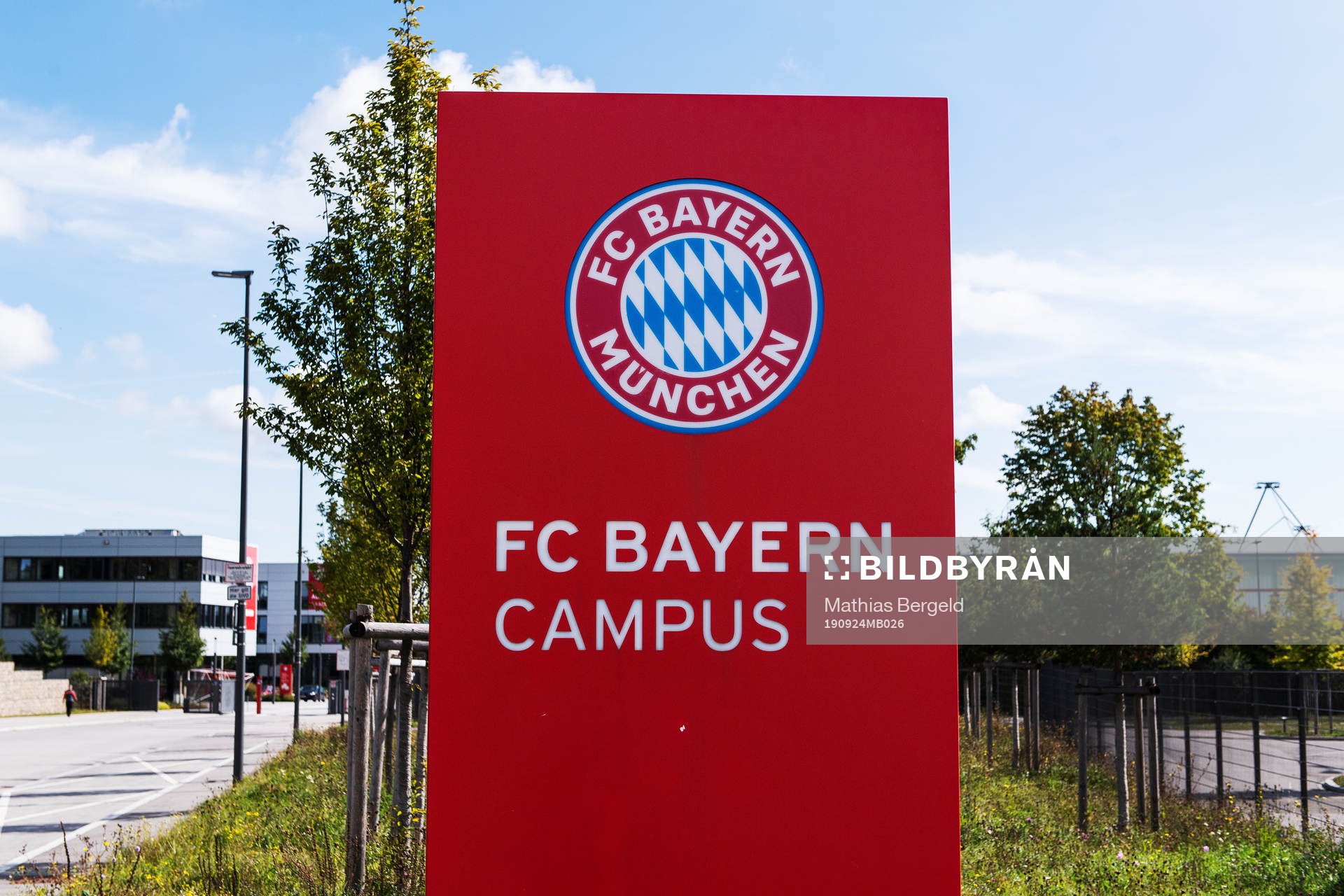 A sign outside the Bayern Munich Campus