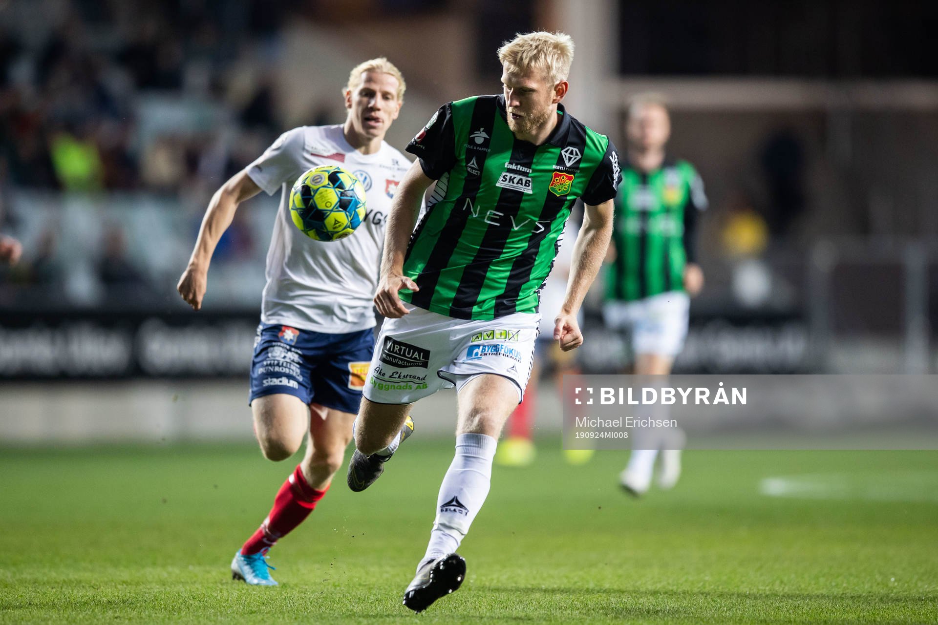 GAIS Carl Elfgren Nyström och Örgrytes Gustav Ludwigson