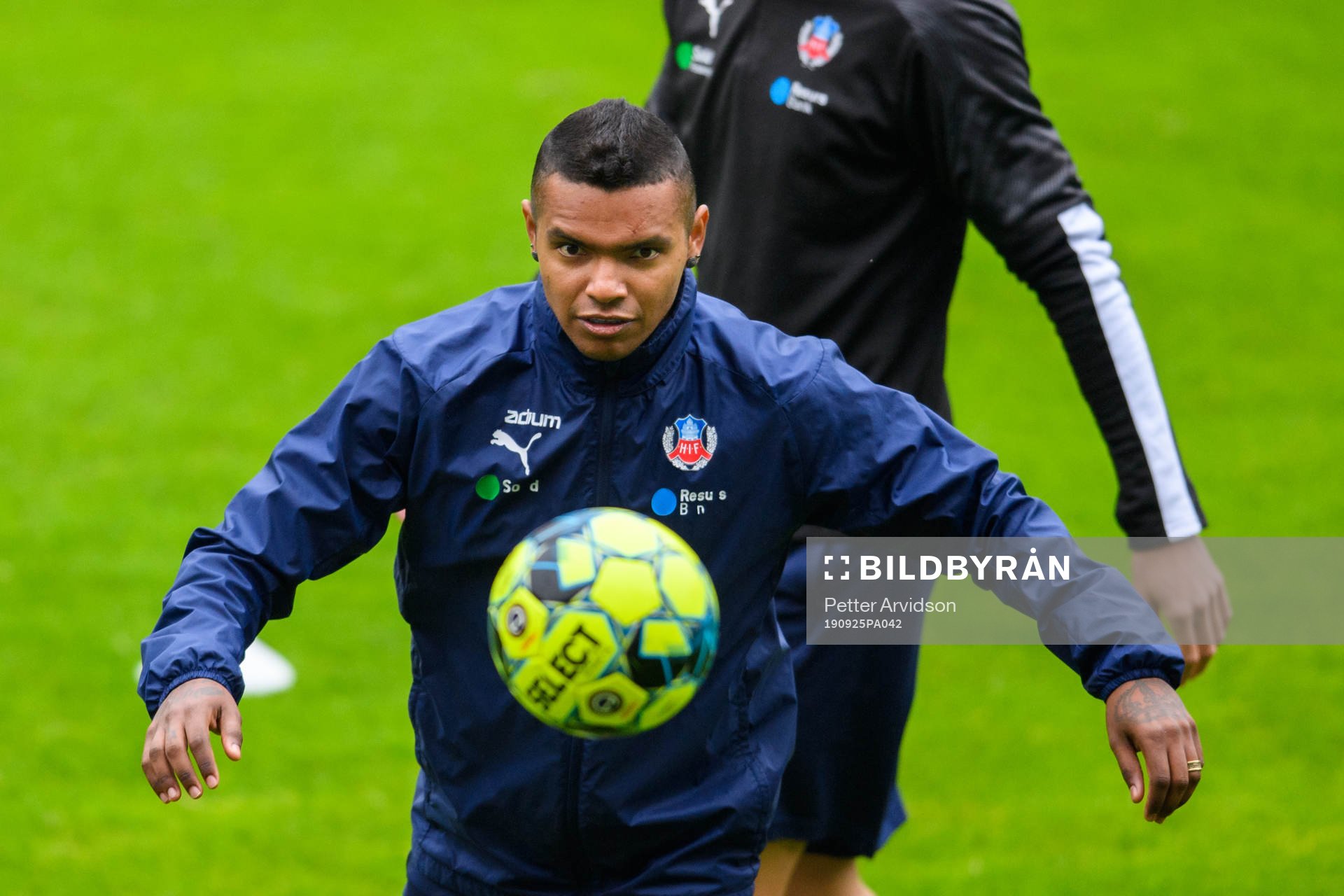 Wanderson Do Carmo under en fotbollsträning med Helsingborg den 25 september 2019 i Helsingborg.