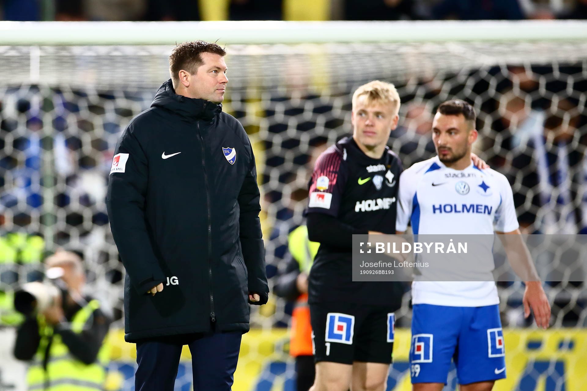 IFK Norrköpings tränare Jens Gustafsson, målvakt Isak
