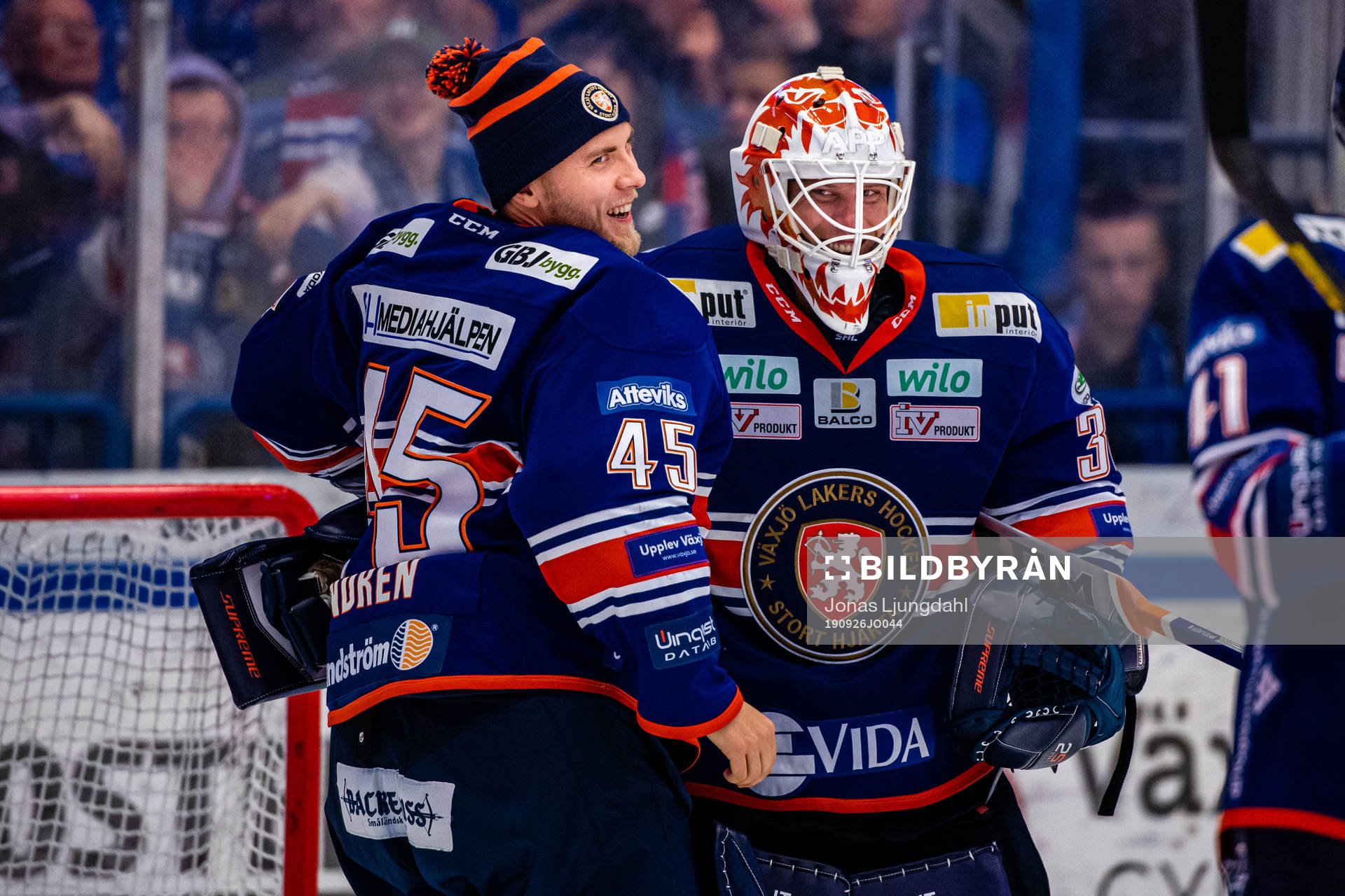 Växjös målvakt Viktor Andrén och målvakt Viktor Fasth