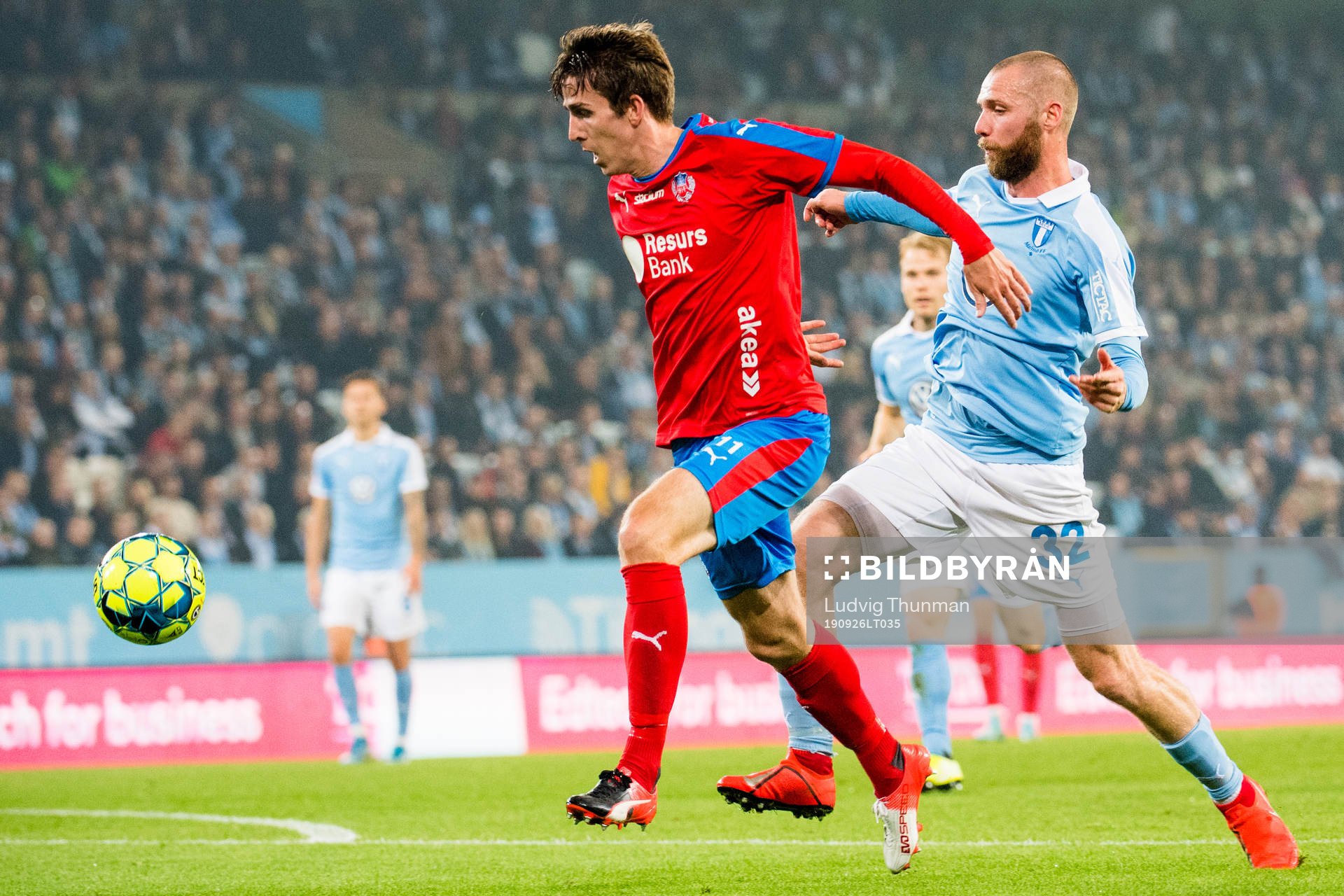 Helsingborgs Adam Eriksson och Malmö FFs Jo Inge Berget