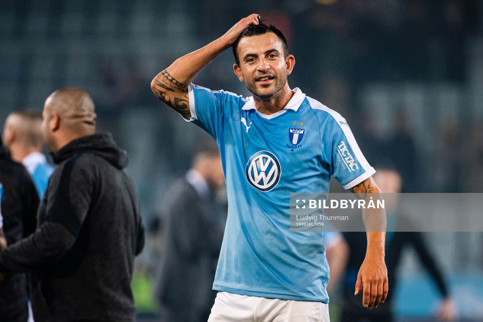Malmö FFs Behrang Safari efter fotbollsmatchen i Allsvenskan mellan Malmö FF och Helsingborg den 26 september 2019 i Malmö.