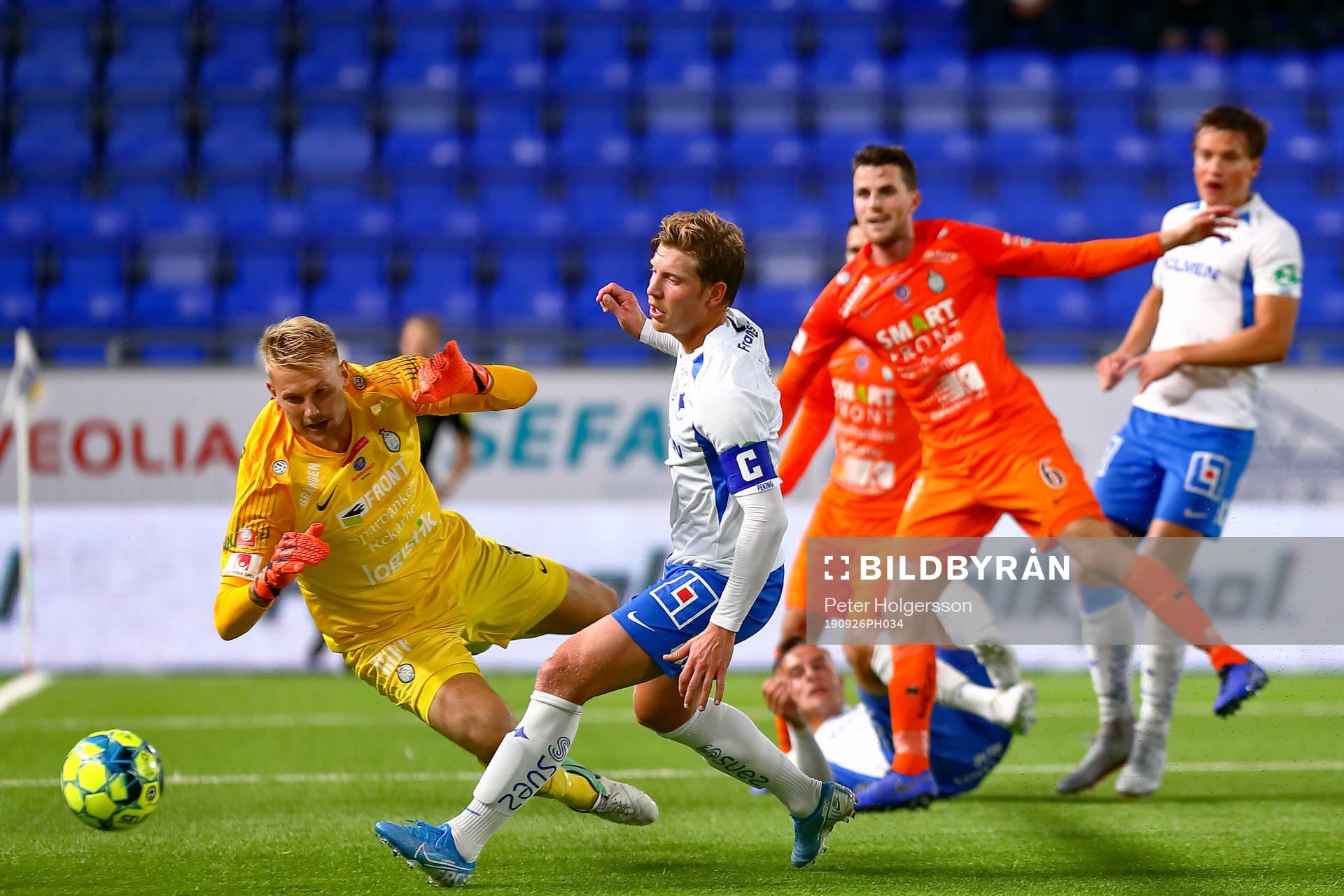 Målchans för IFK Norrköpings Alexander Fransson förbi