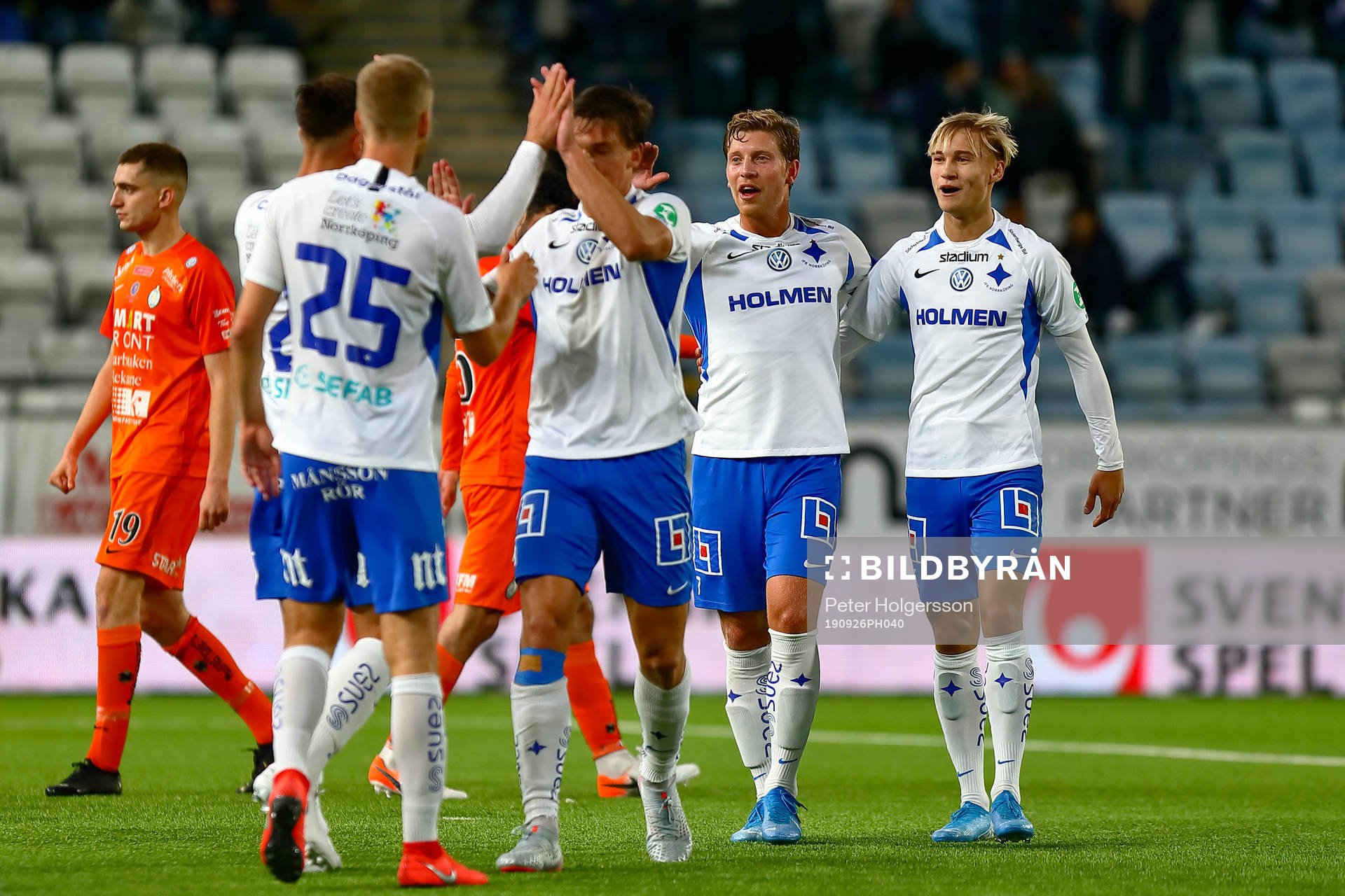 IFK Norrköpings spelare med Alexander Fransson och Pontus