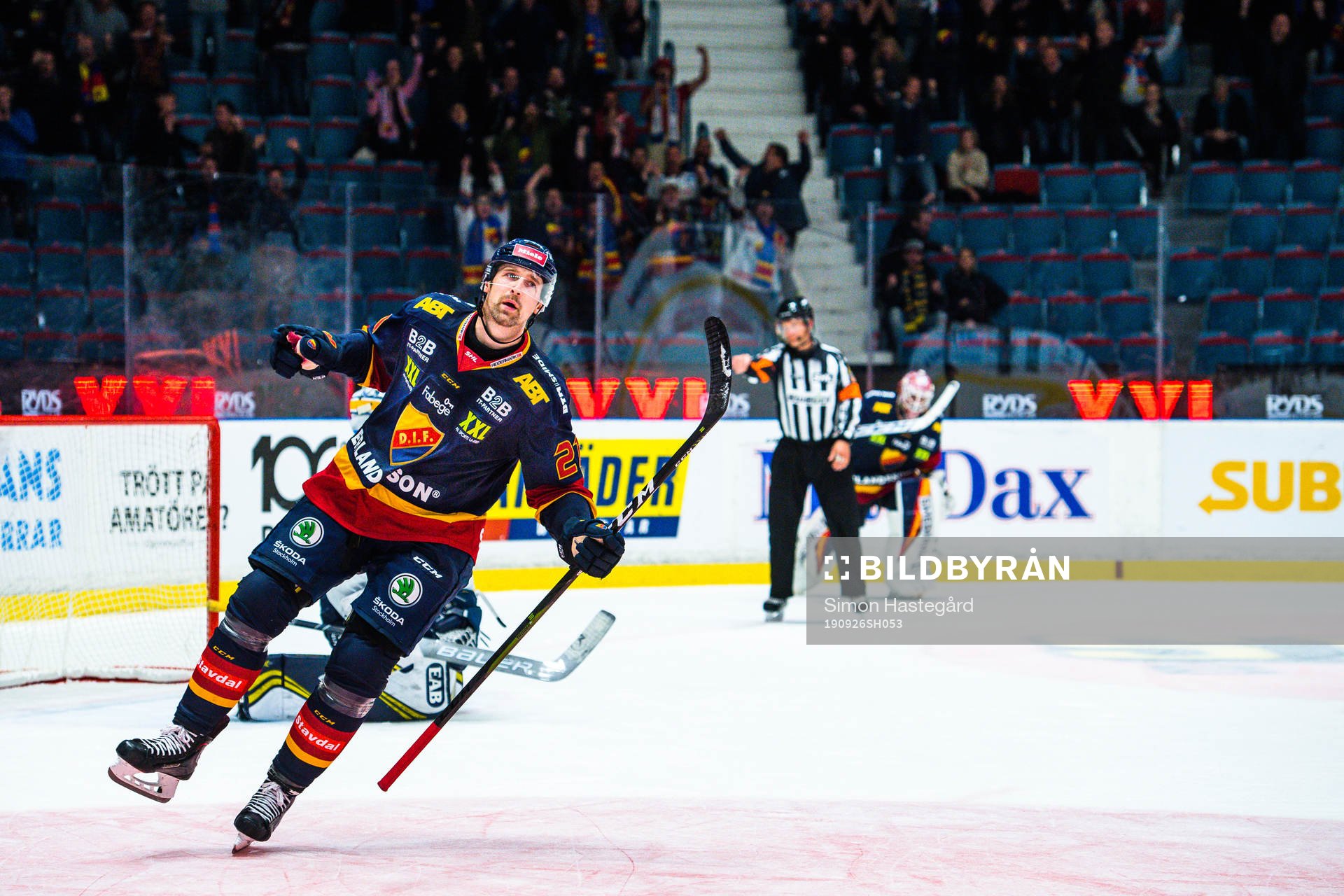 Djurgårdens Patrik Berglund jublar