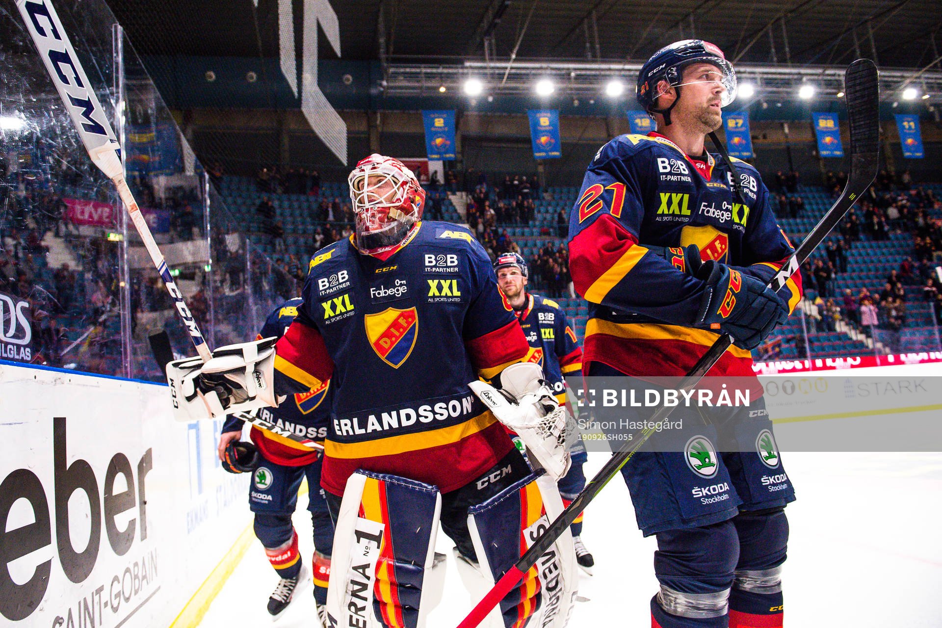 Djurgårdens målvakt Niklas Svedberg och Patrik Berglund
