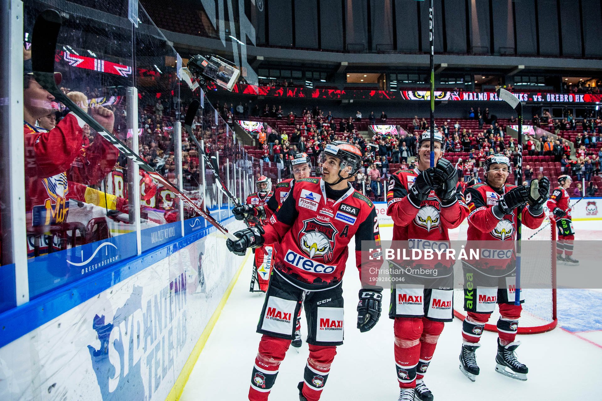 Malmö Redhawks Henrik Hetta, Lars Bryggman och Frederik