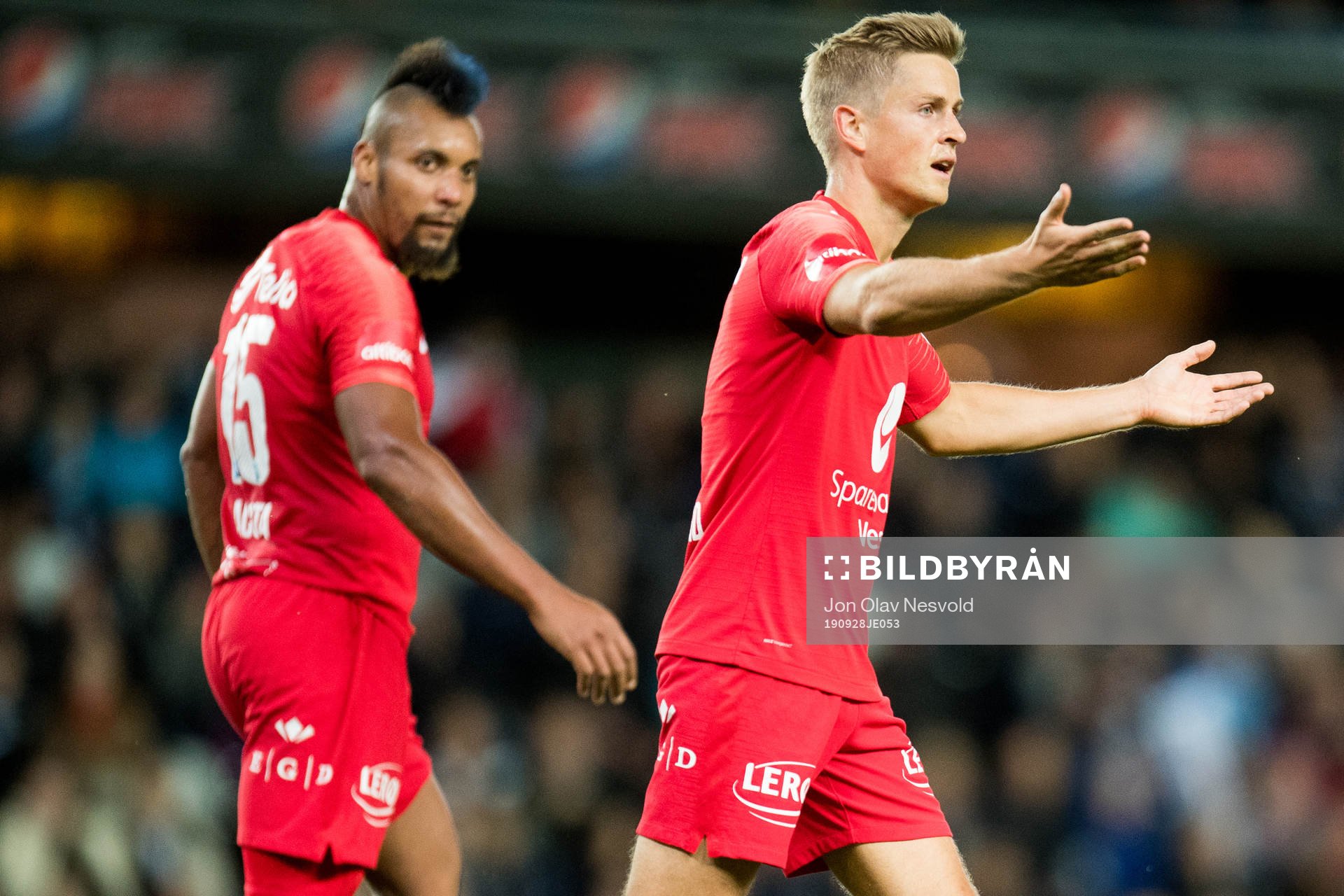 Bismar Acosta and Thomas Grøgaard of Brann