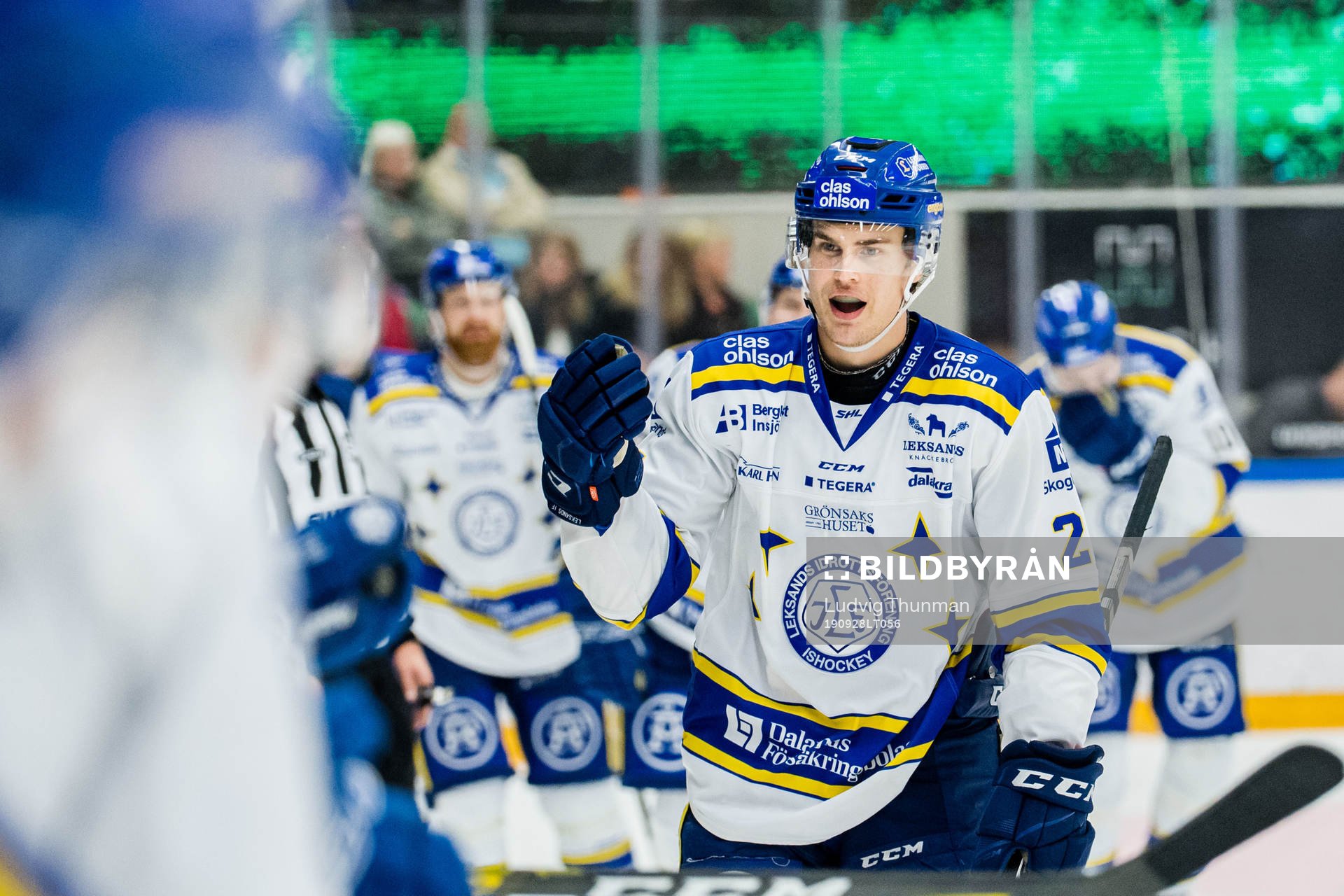 Leksands Sebastian Wännström jublar