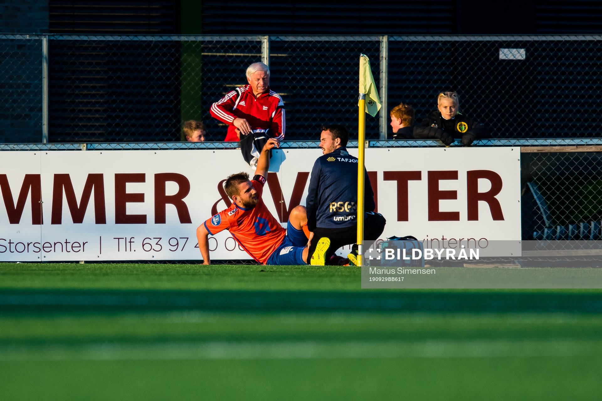Oddbjørn Lie of Aalesund in pain