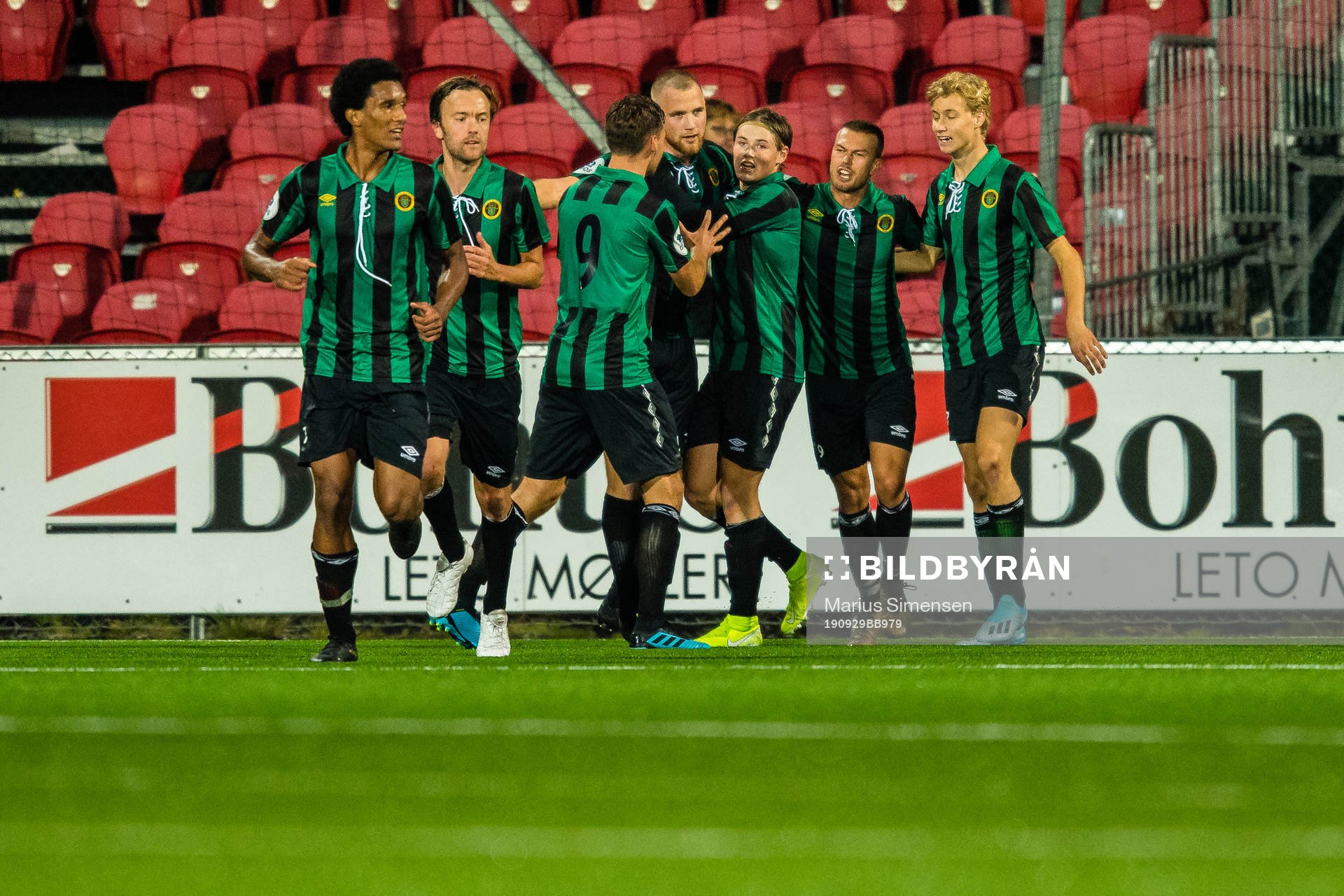 Espen Bjørnsen Garnås of Ull/Kisa celebrates after scoring the 2-2 goal during the OBOS-ligaen match between Ull/Kisa and Aalesund on September 29, 2019 in Jessheim.