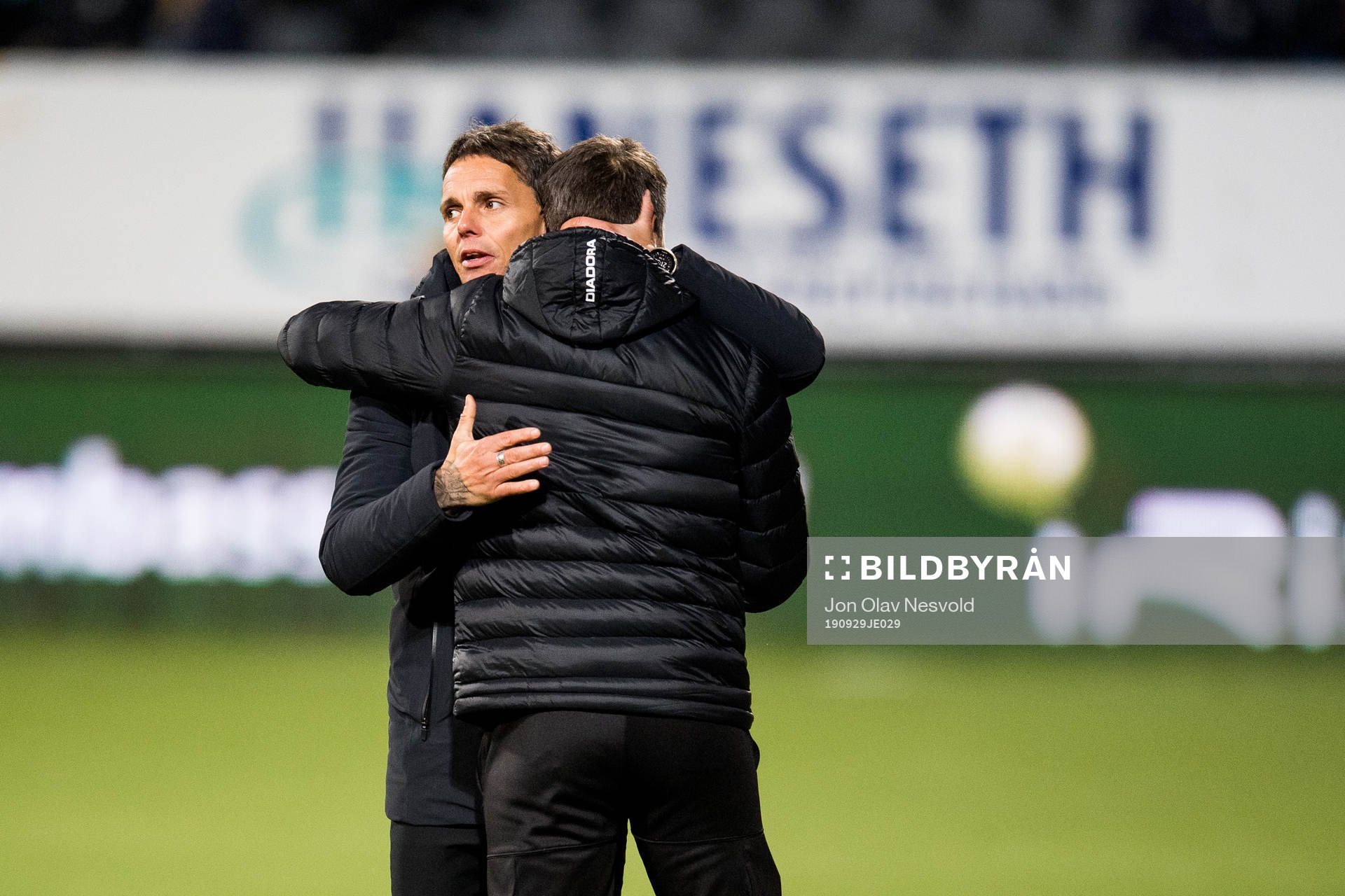 Simo Valakari, head coach of Tromsø, and Kjetil Knutsen,