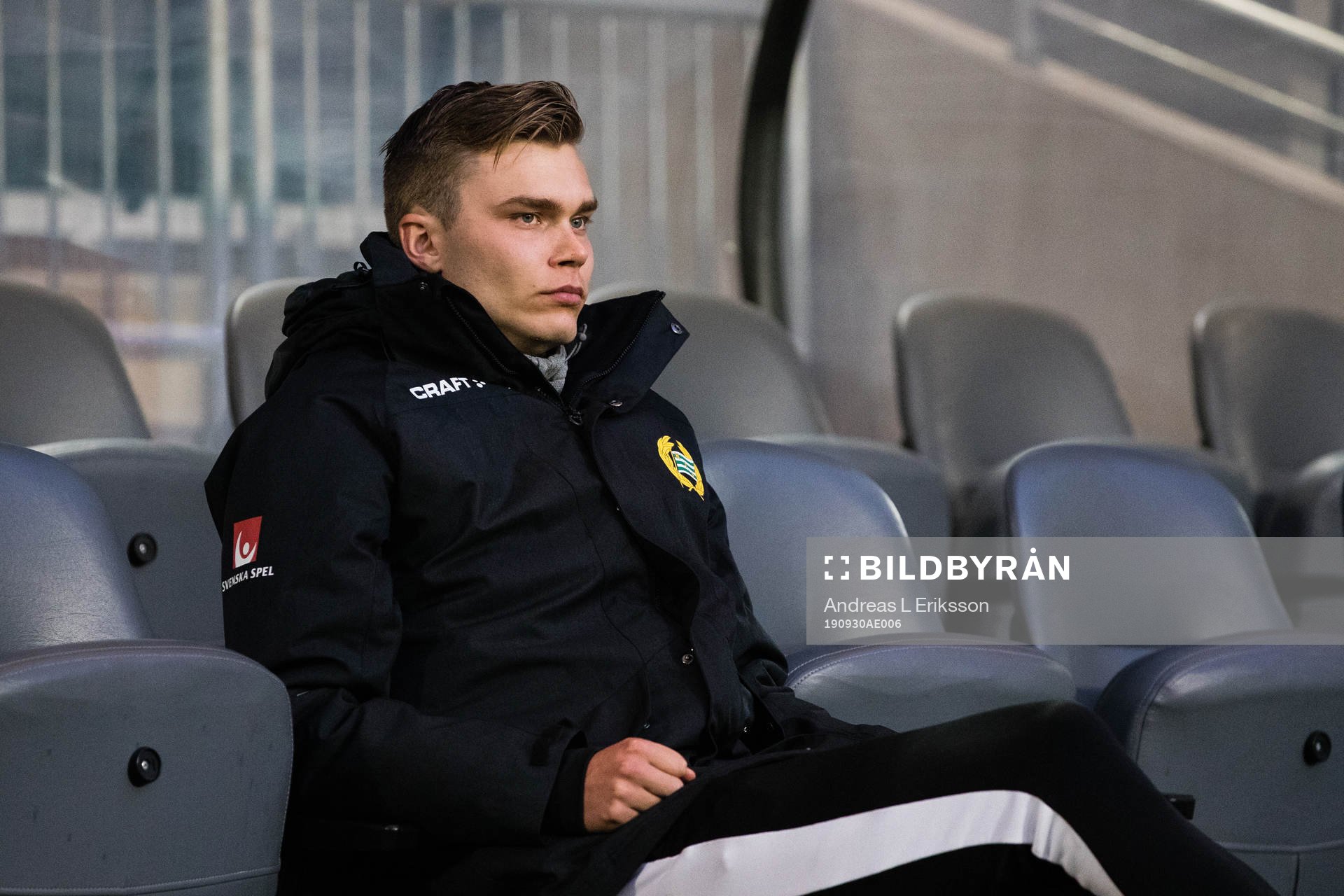 Hammarbys Marcus Degerlund innan fotbollsmatchen i