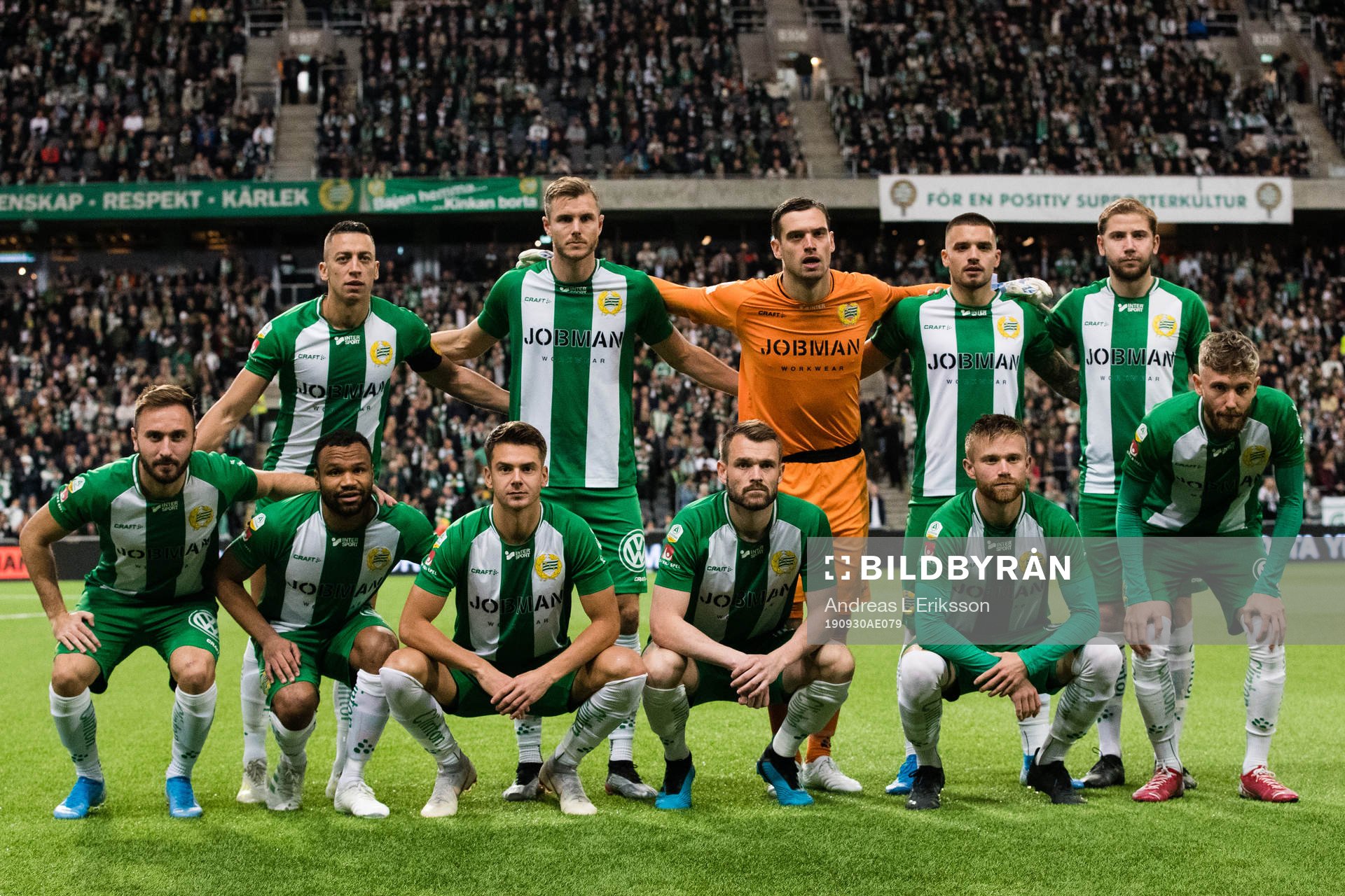 Hammarbys startelva innan fotbollsmatchen i Allsvenskan