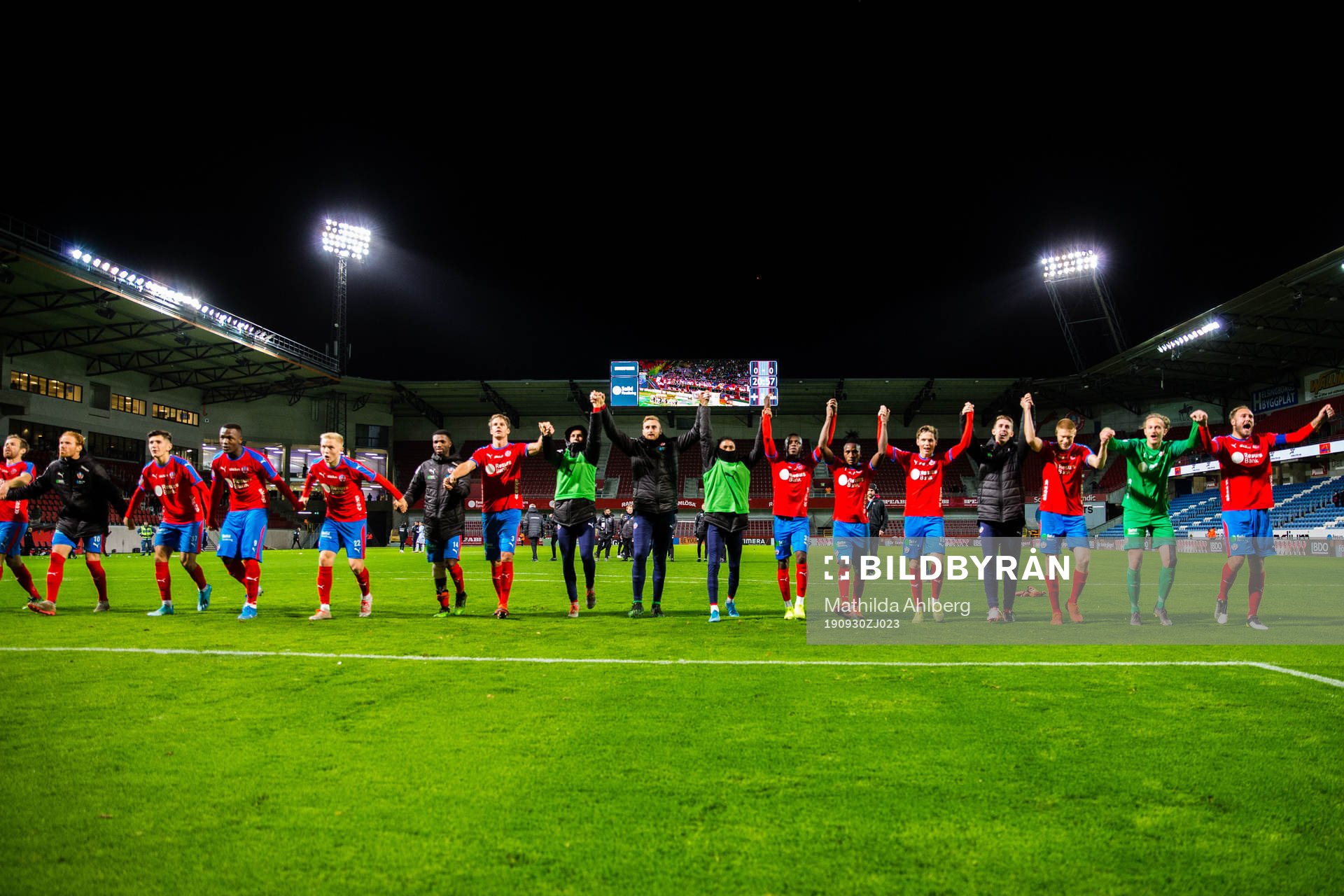 Helsingborgs spelare jublar