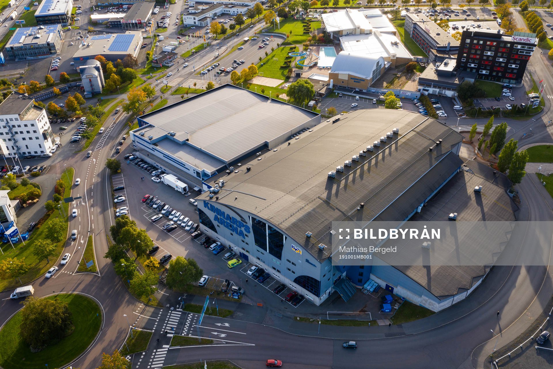 Drönarvy över Kinnarps Arena