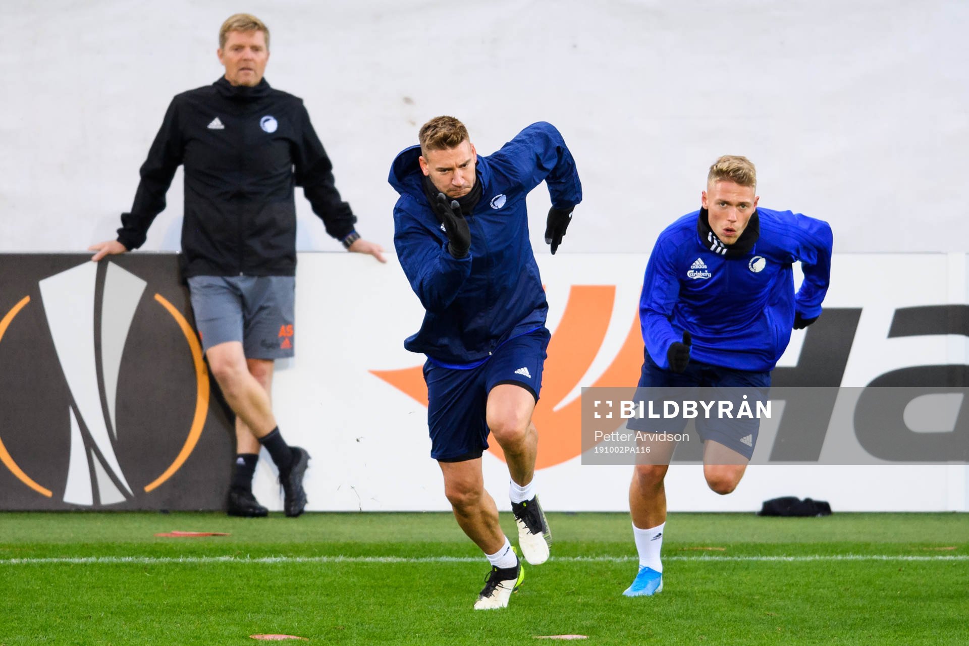 Nicklas Bendtner and Viktor Fischer of FC Köpenhamn