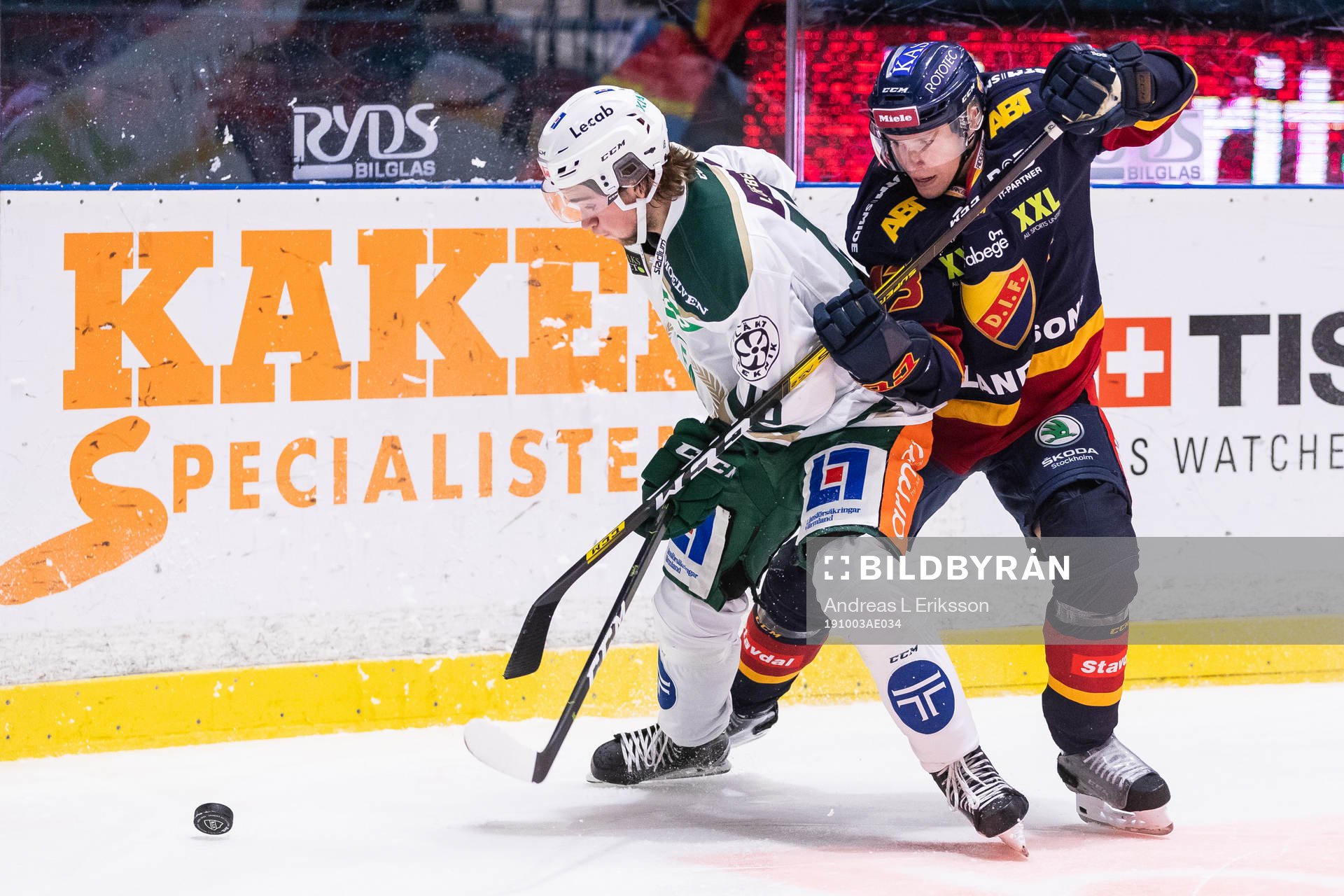 Färjestads Lucas Ekeståhl-Jonsson och Djurgårdens Tom