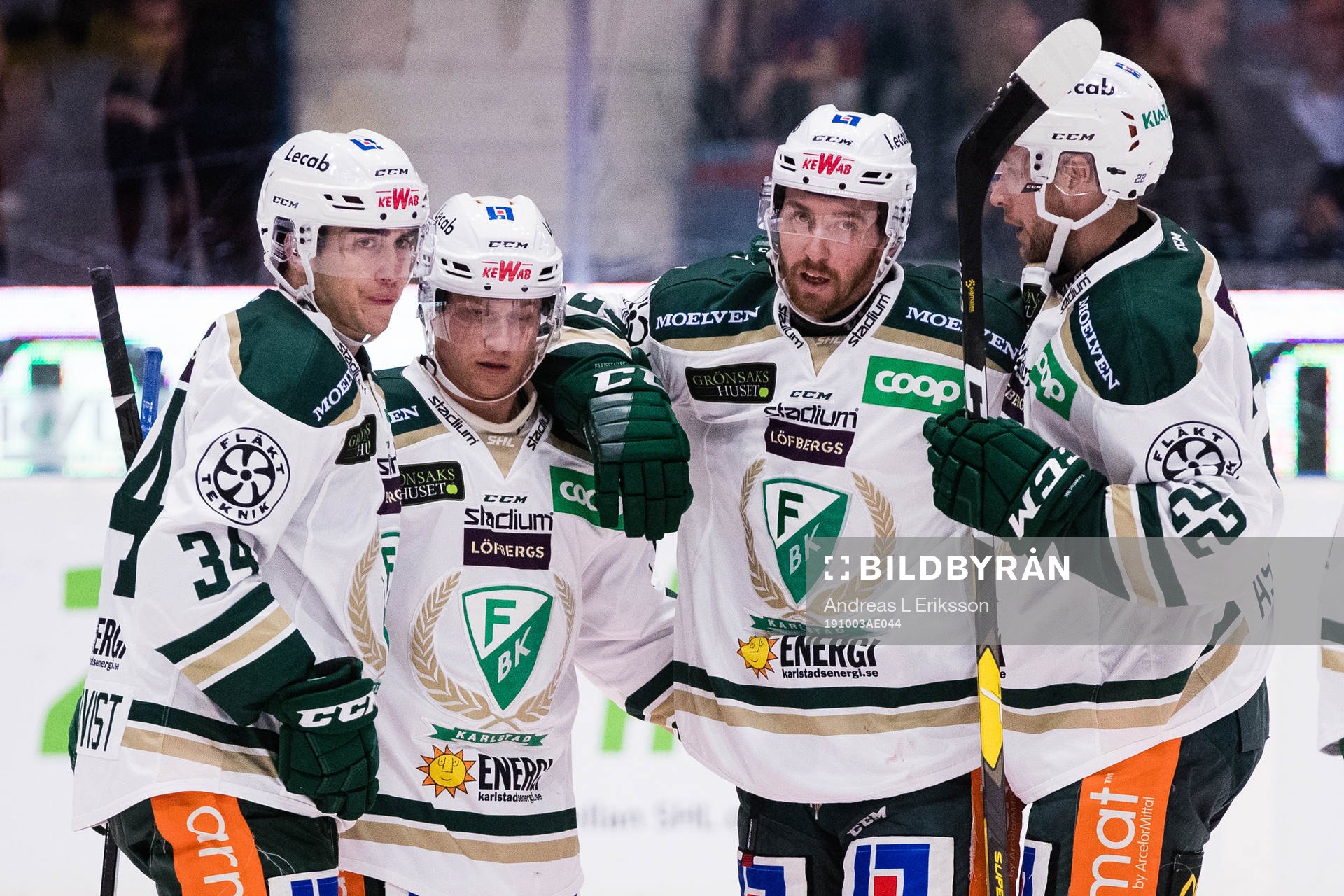 Färjestads Jonathon Blum (m) jublar