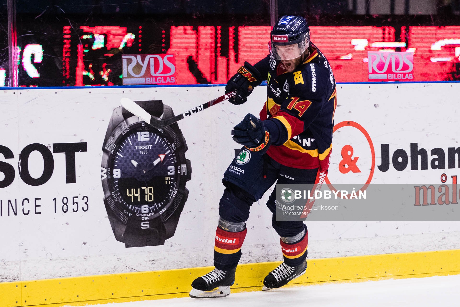 Djurgårdens Tom Wandell jublar