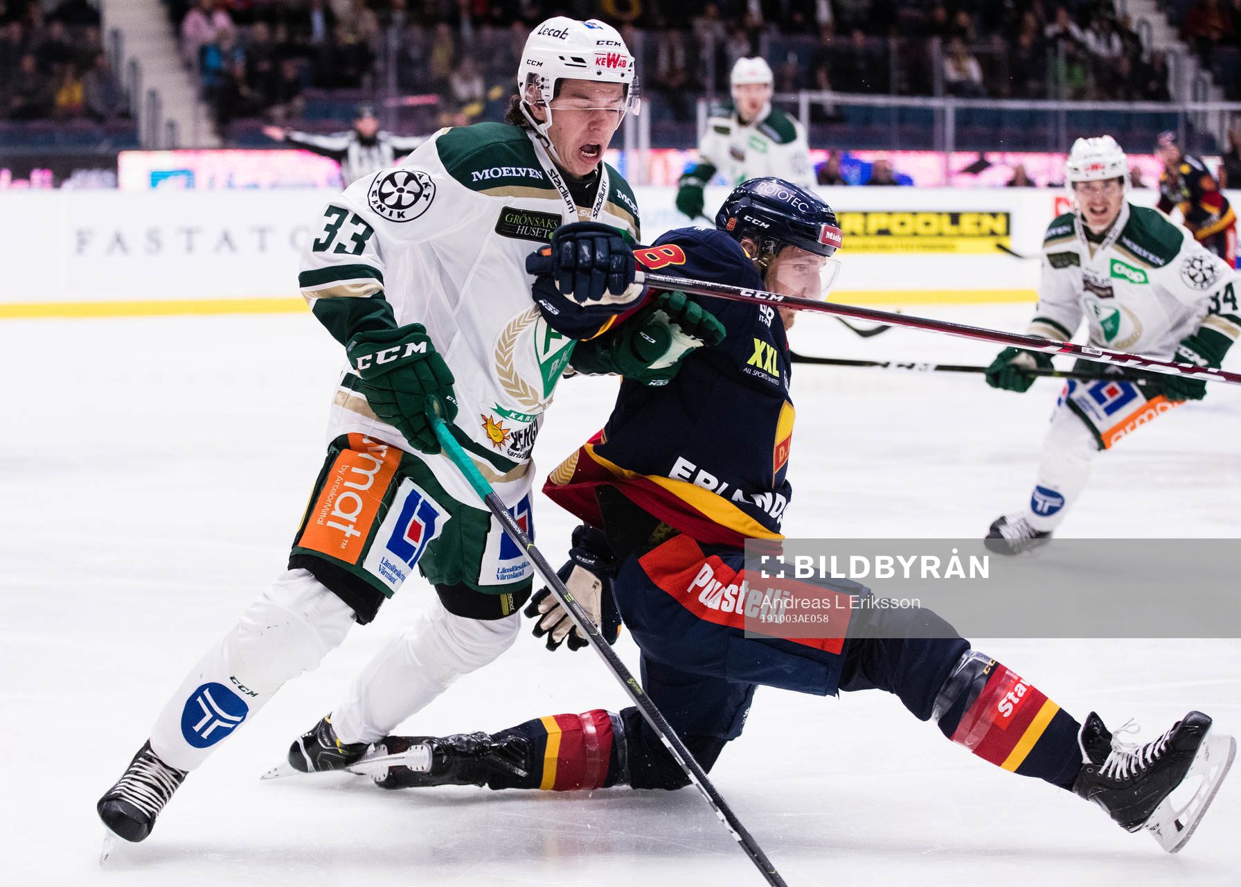 Färjestads Albert Johansson och Djurgårdens Anton Hedman