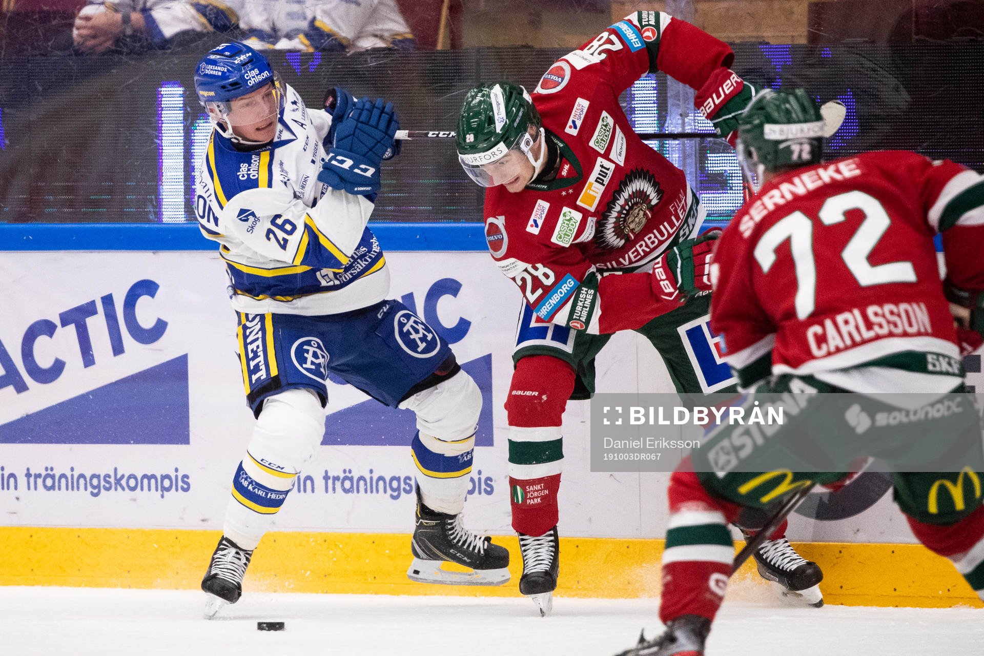 Leksands Patrik Zackrisson och Frölundas Johan Sundström