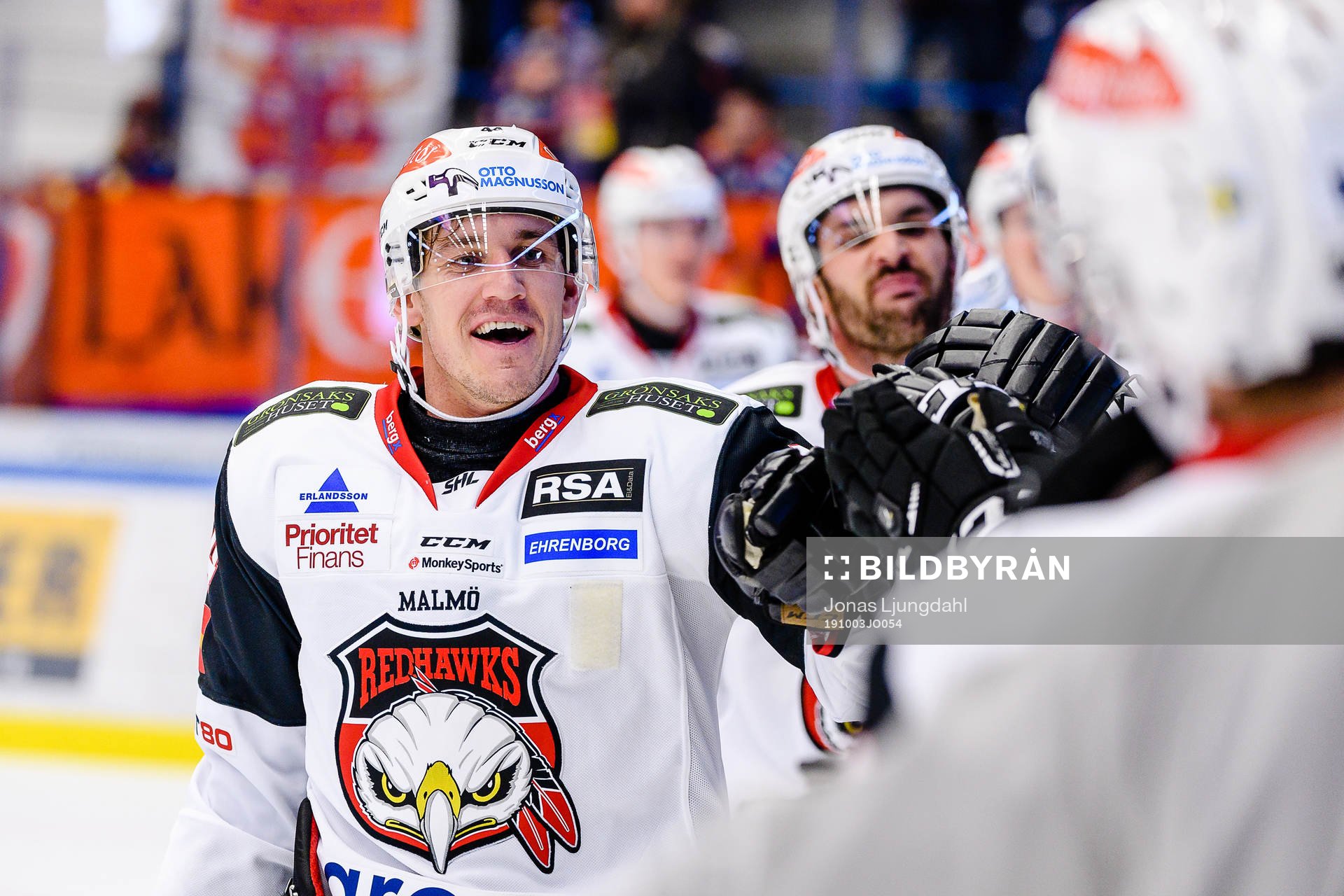 Malmö Redhawks Jesper Jensen Aabo jublar