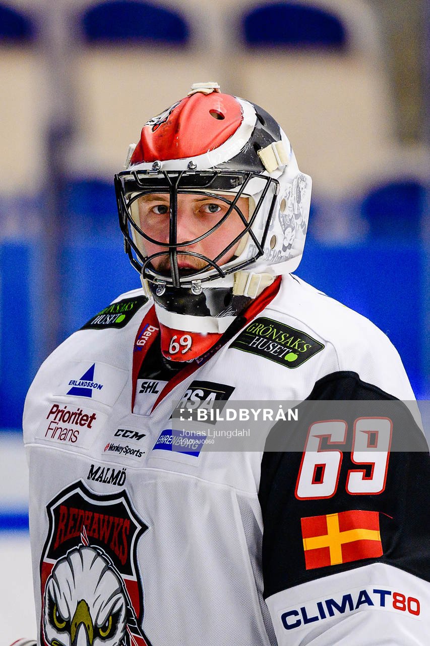 Malmö Redhawks målvakt Oscar Alsenfelt