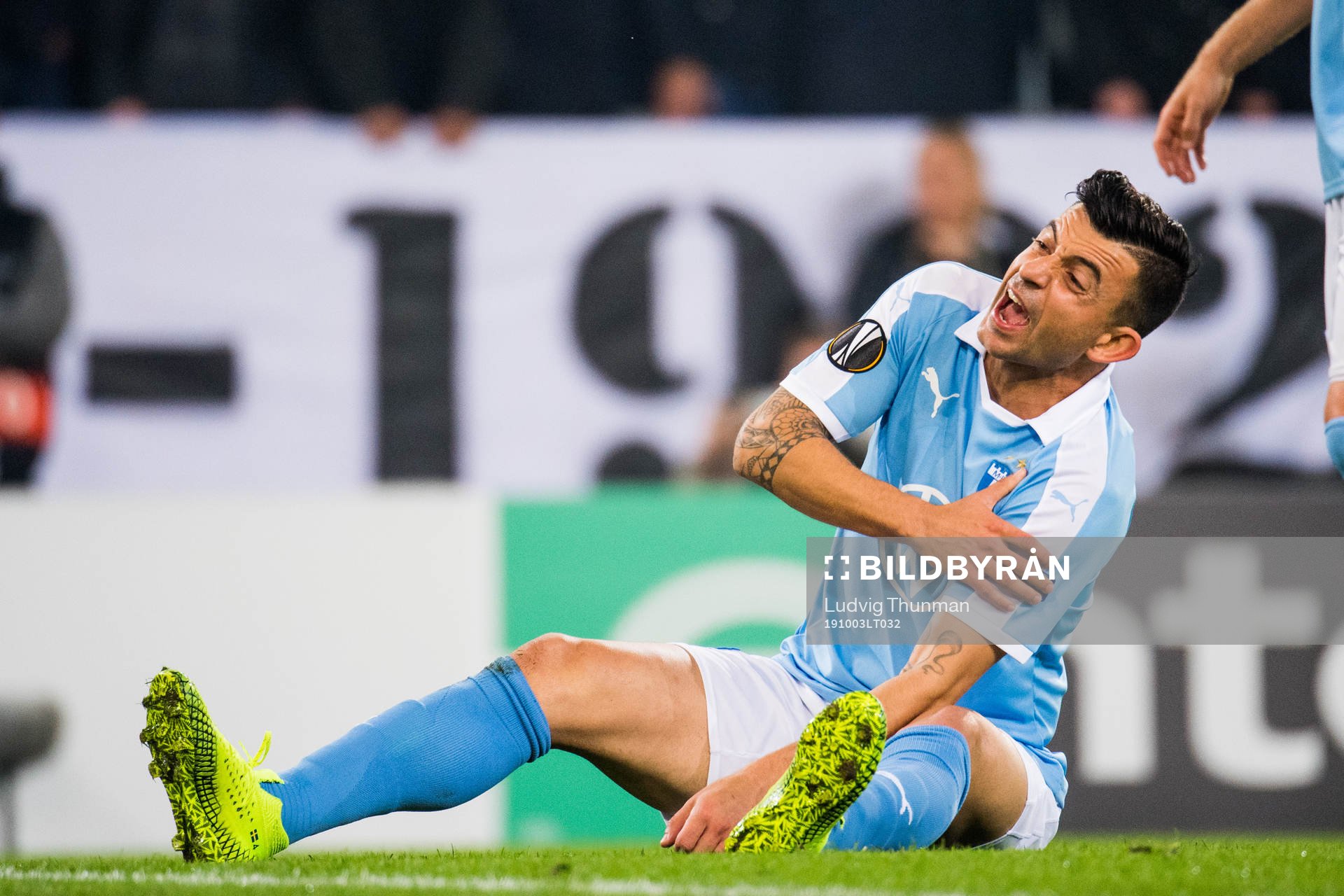 Behrang Safari of Malmö FF in pain