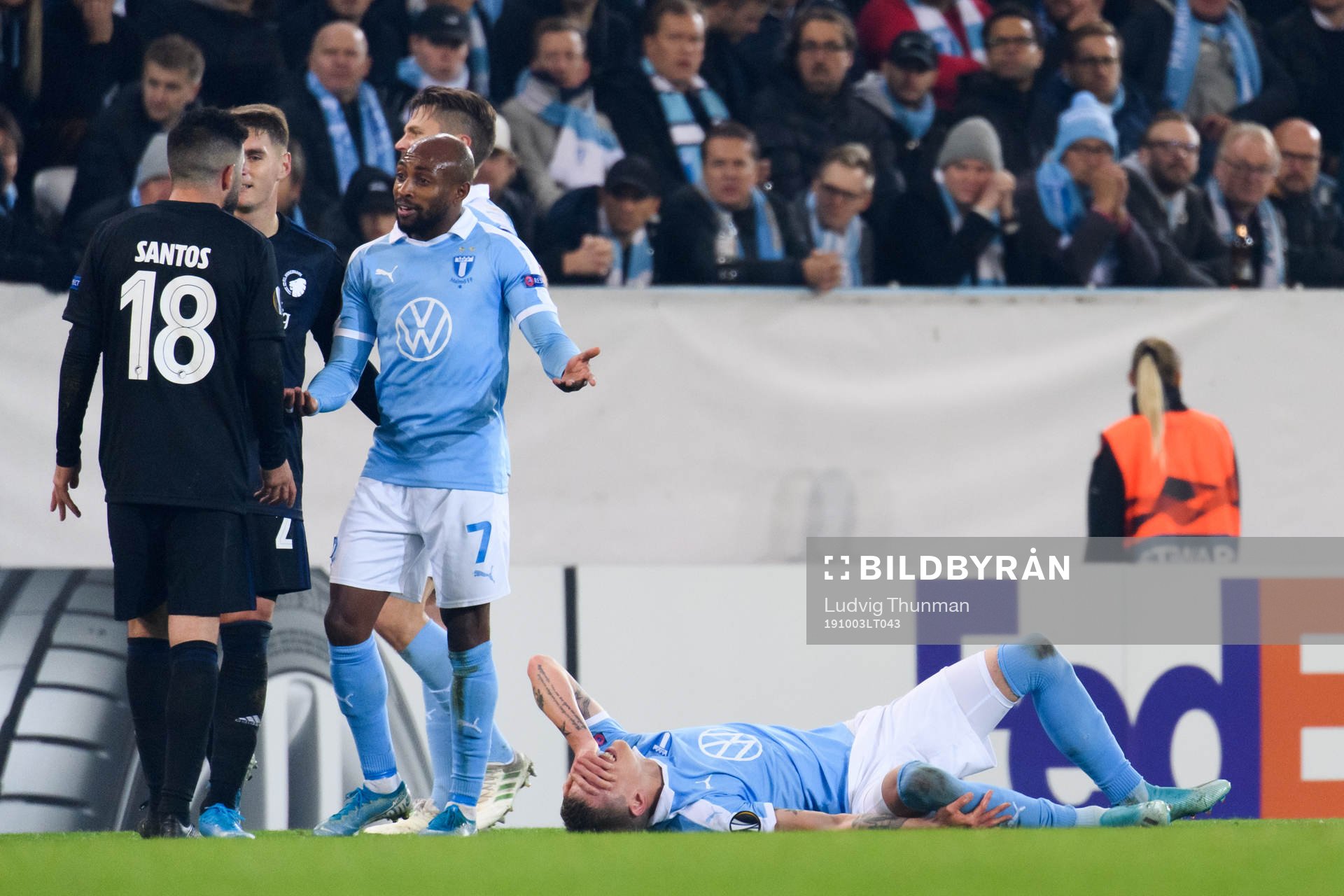Sören Rieks of Malmö FF looks dejected