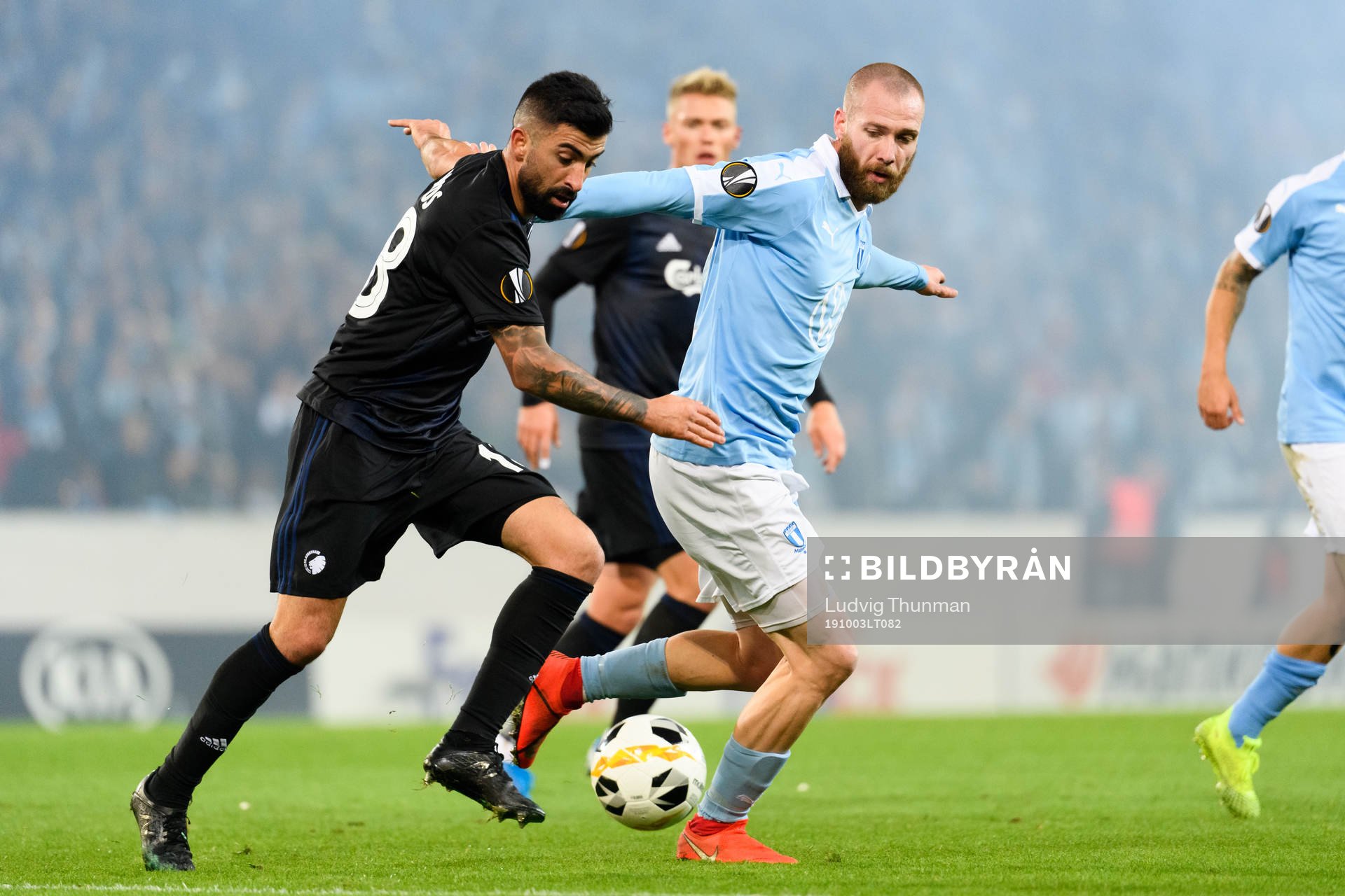 Michael Santos of FC Köpenhamn and Jo Inge Berget of