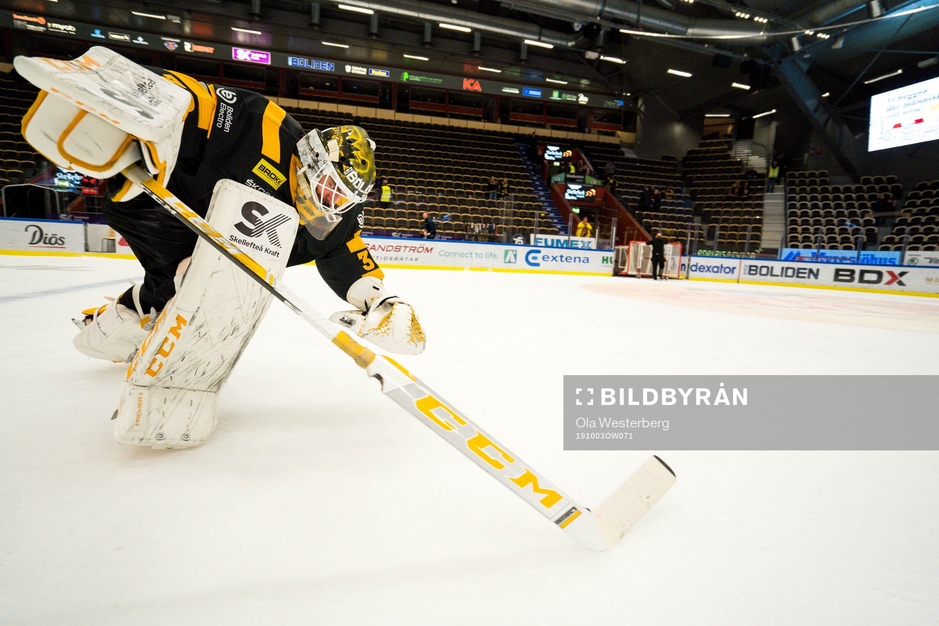 Skellefteås målvakt Gustaf Lindvall jublar