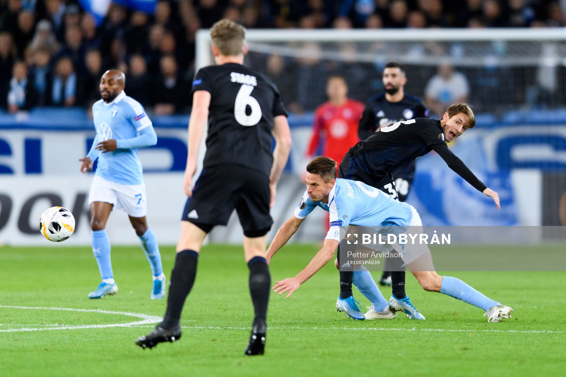 Markus Rosenberg of Malmö FF and Rasmus Falk of FC
