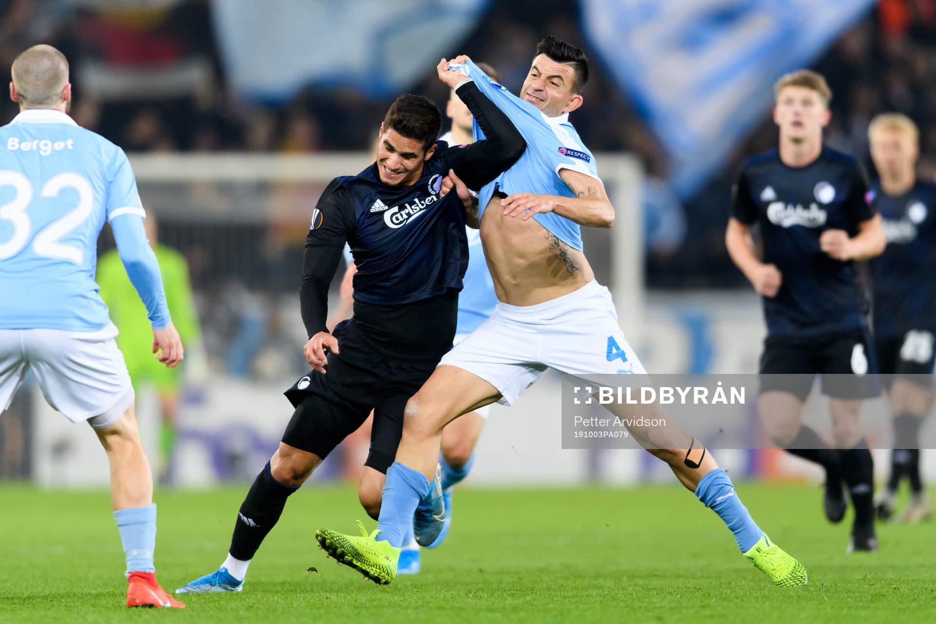 Pieros Sotiriou of FC Köpenhamn and Behrang Safari of