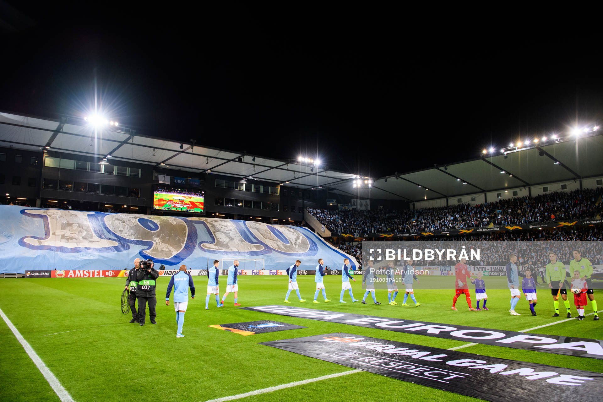 Fans of Malmö FF with a tifo