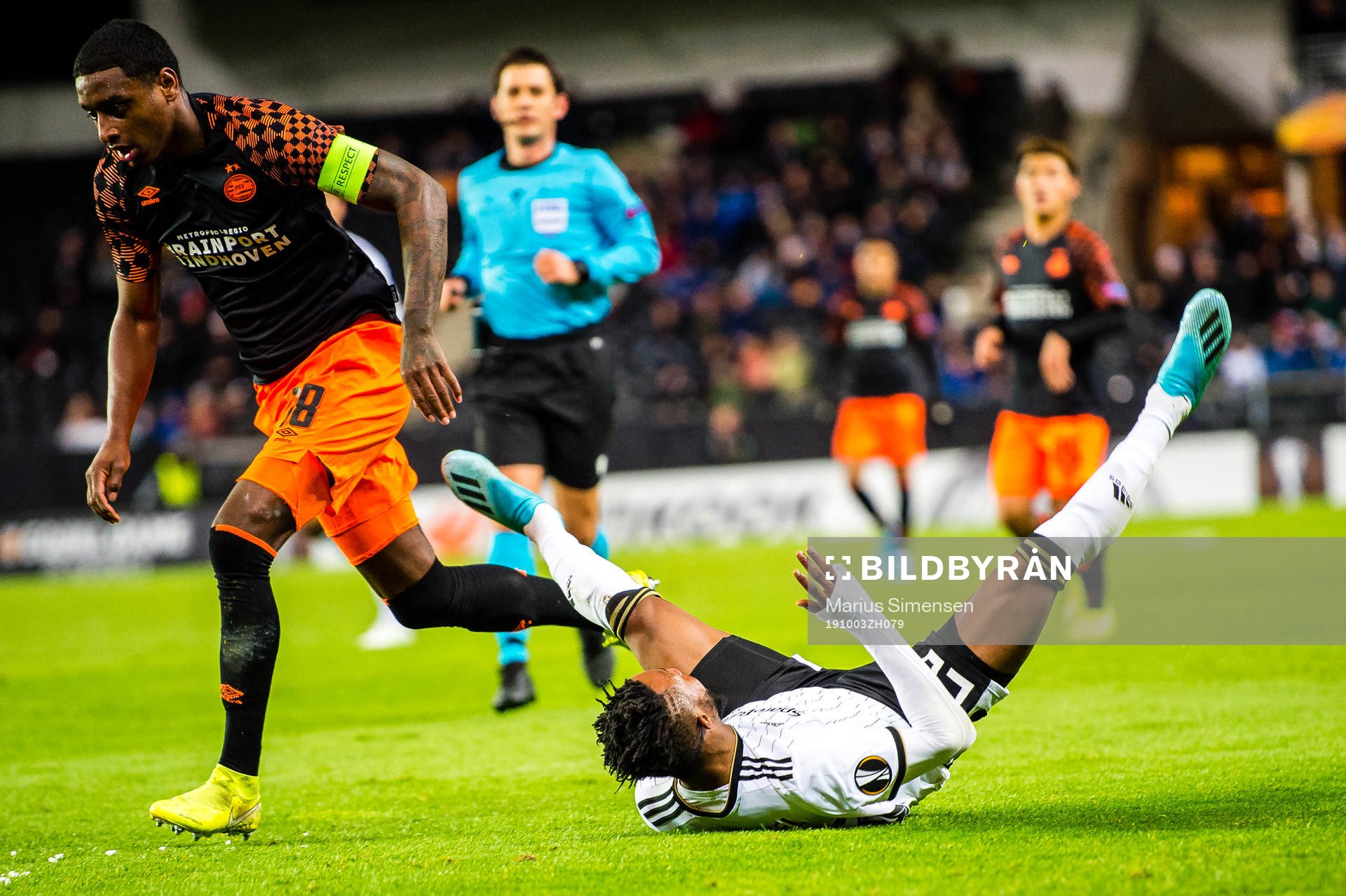 Pablo Rosario of PSV Eindhoven and Samuel Adeniyi Adegbenro