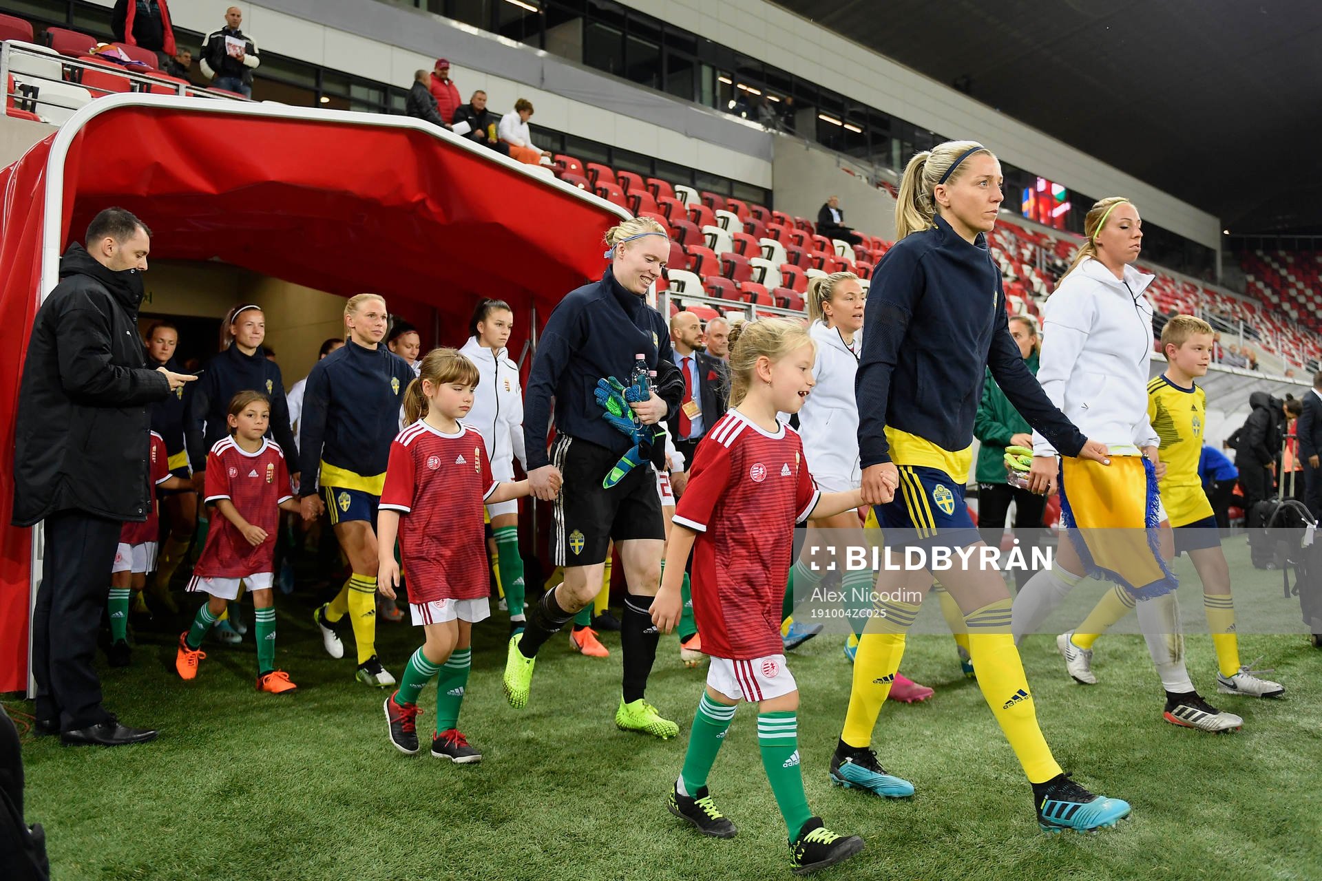 Linda Sembrant of Sweden enters the pitch