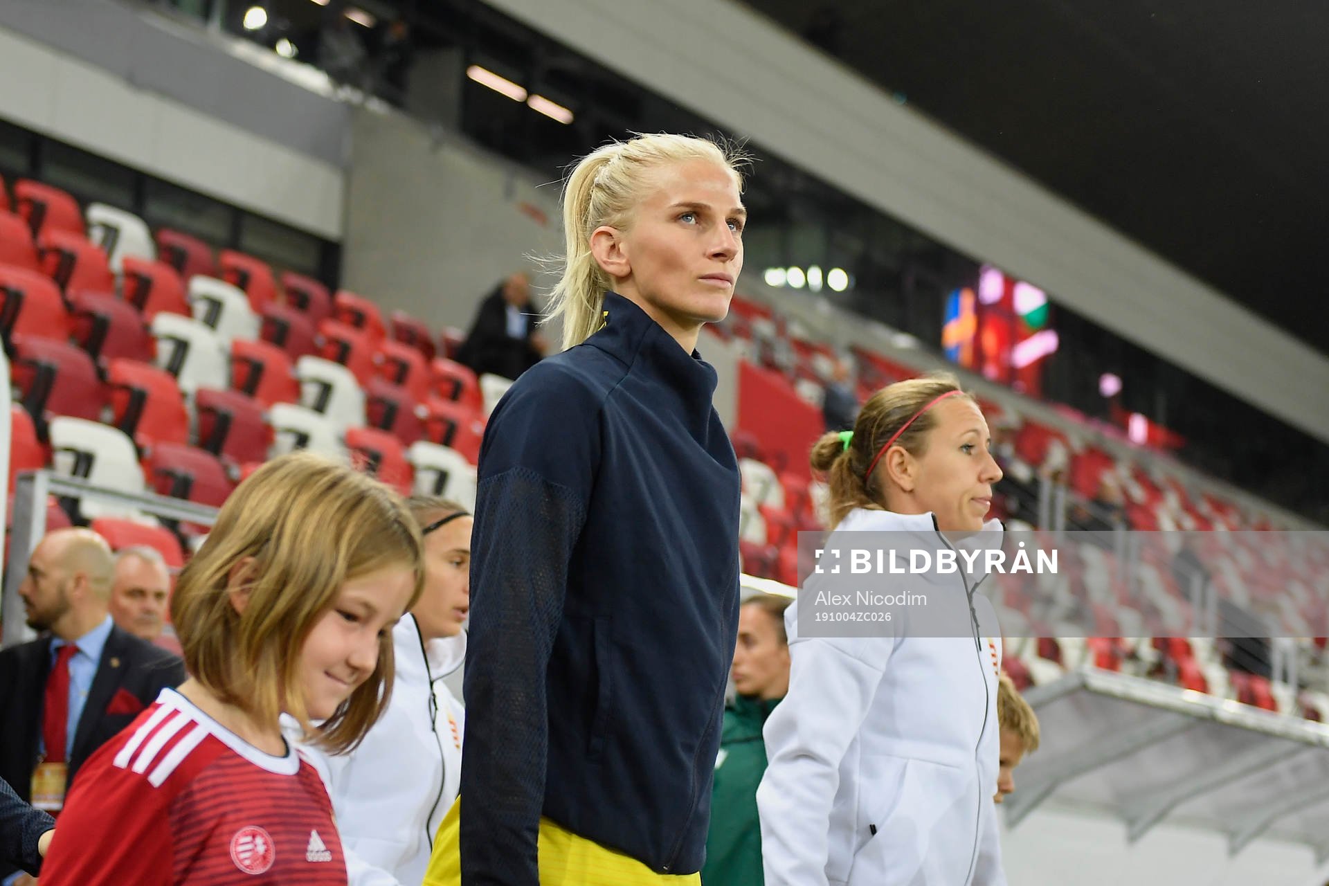 Sofia Jakobsson of Sweden enters the pitch