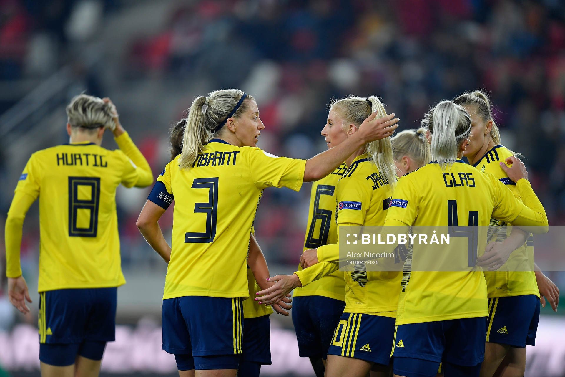 Sofia Jakobsson and Linda Sembrant of Sweden celebrate